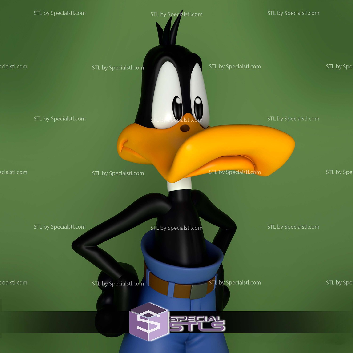 Daffy Duck Mall Pants 73mm STL Files 3D Model — view 3