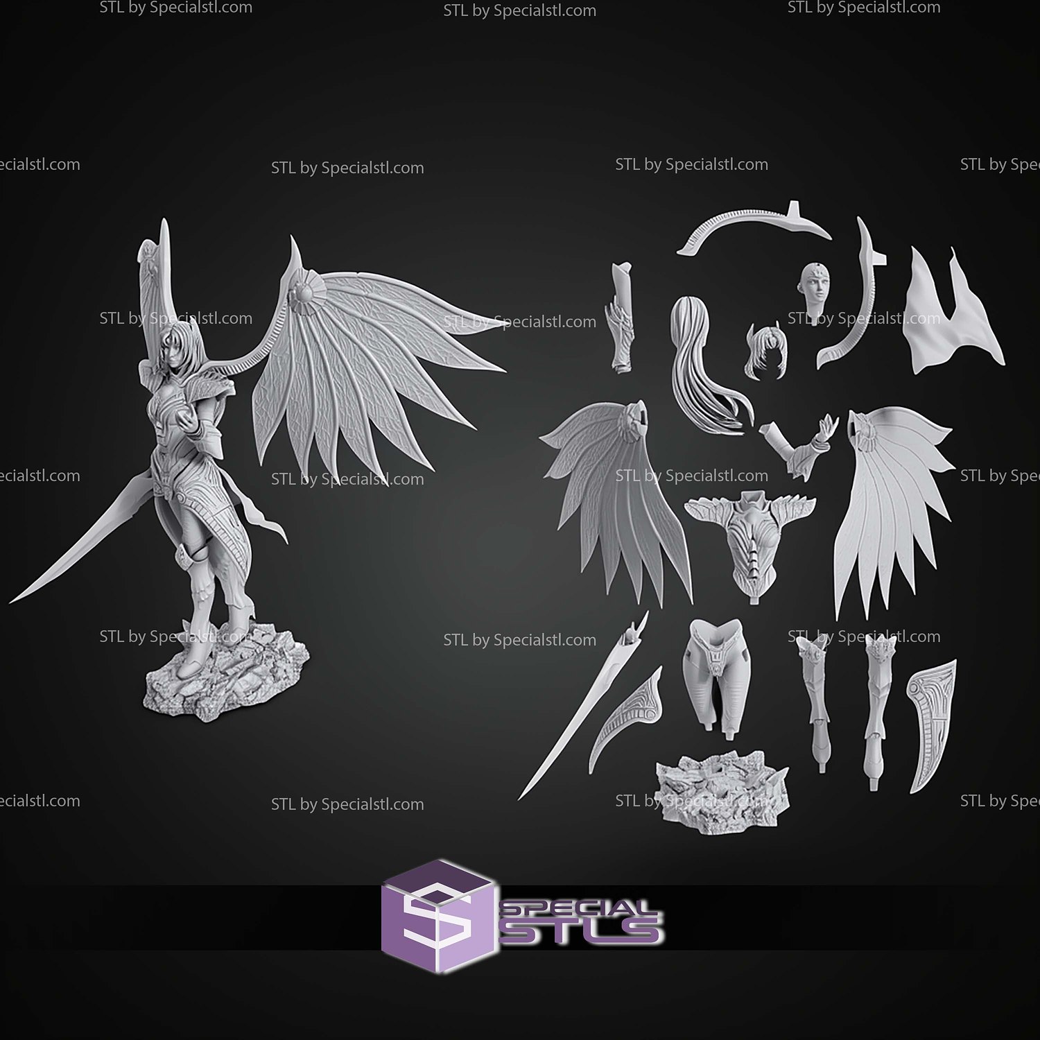 Rose Legend of Dragoon 233mm STL Files 3D Model — view 3