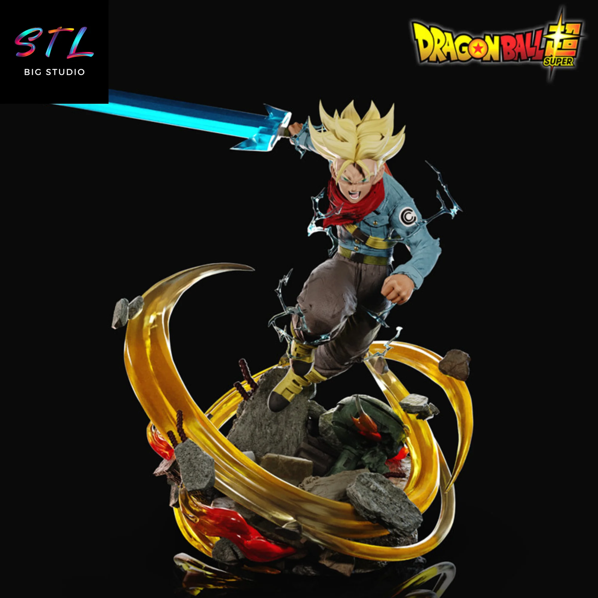Trunks Super Saiyan STL | Diorama for 3D Printing | Dragon Ball Super Model