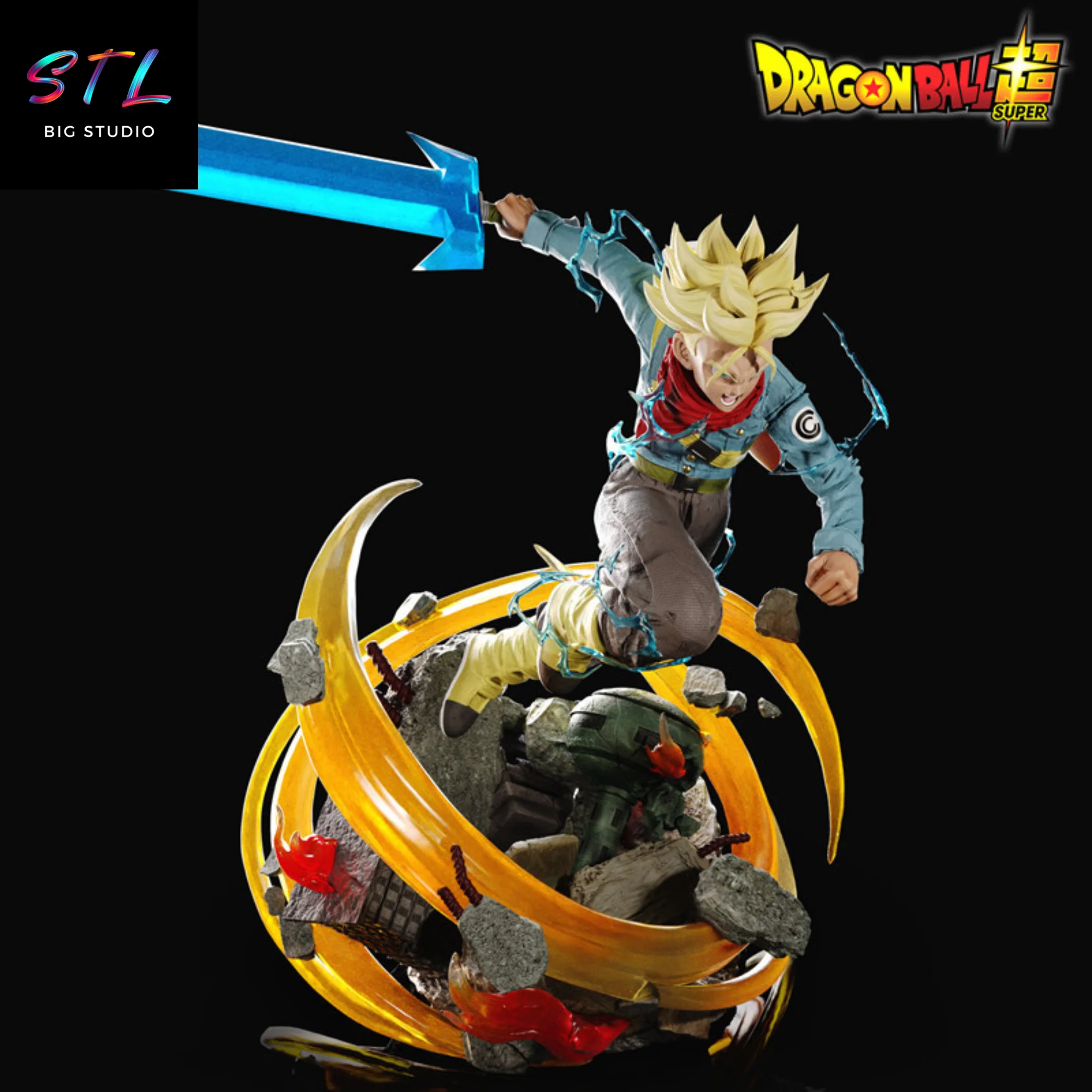 Trunks Super Saiyan STL | Diorama for 3D Printing | Dragon Ball Super Model — view 2