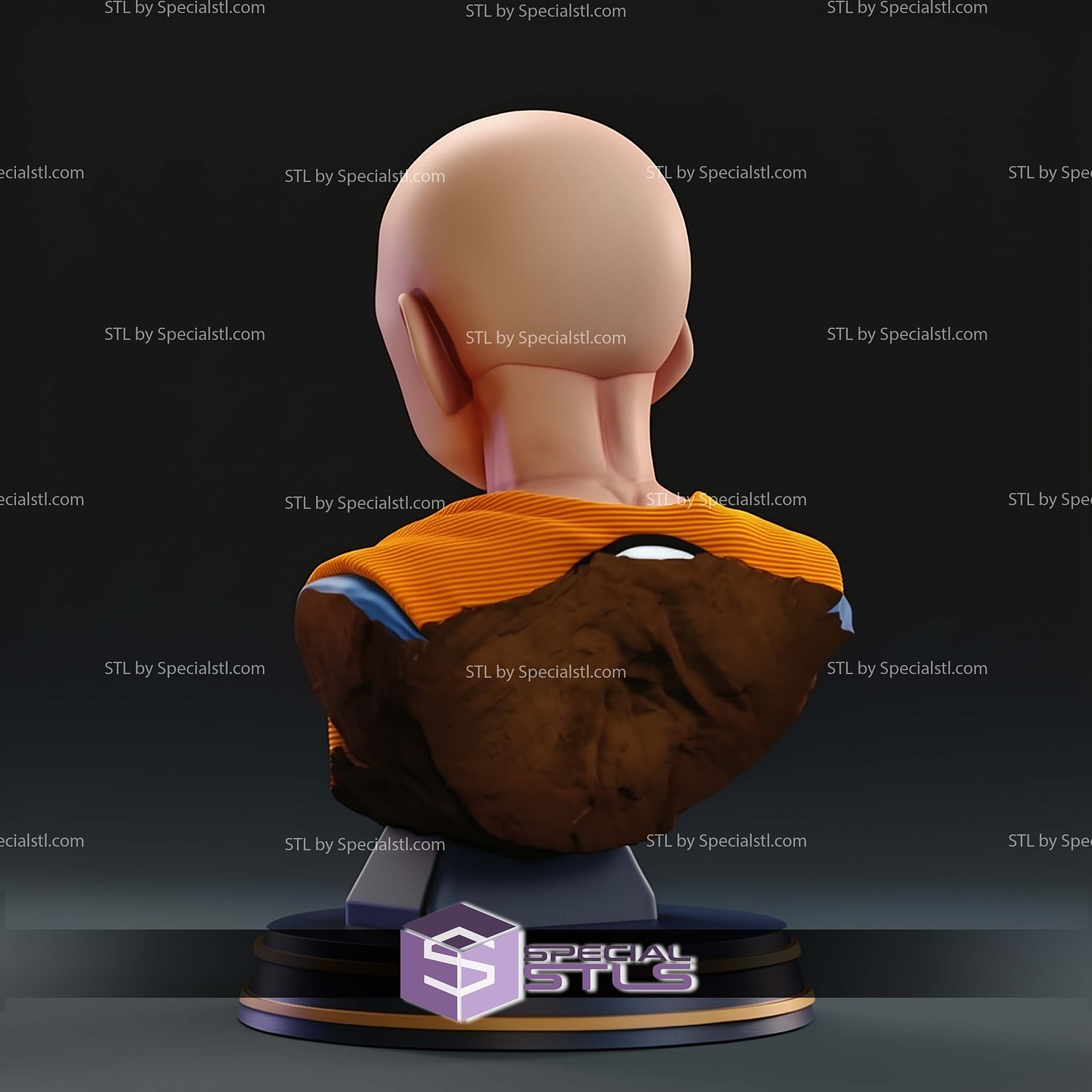 Krillin Bust STL Files 3D Model — view 8