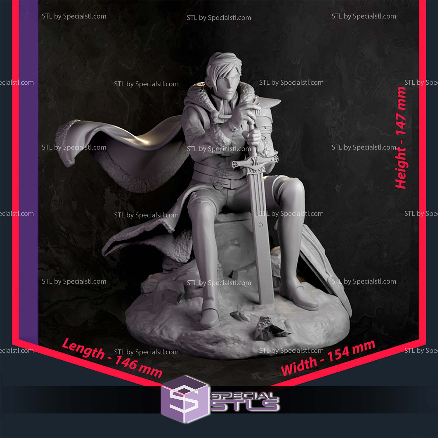 Felix Sitting Fire Emblem 3D Print Files STL Model — view 3