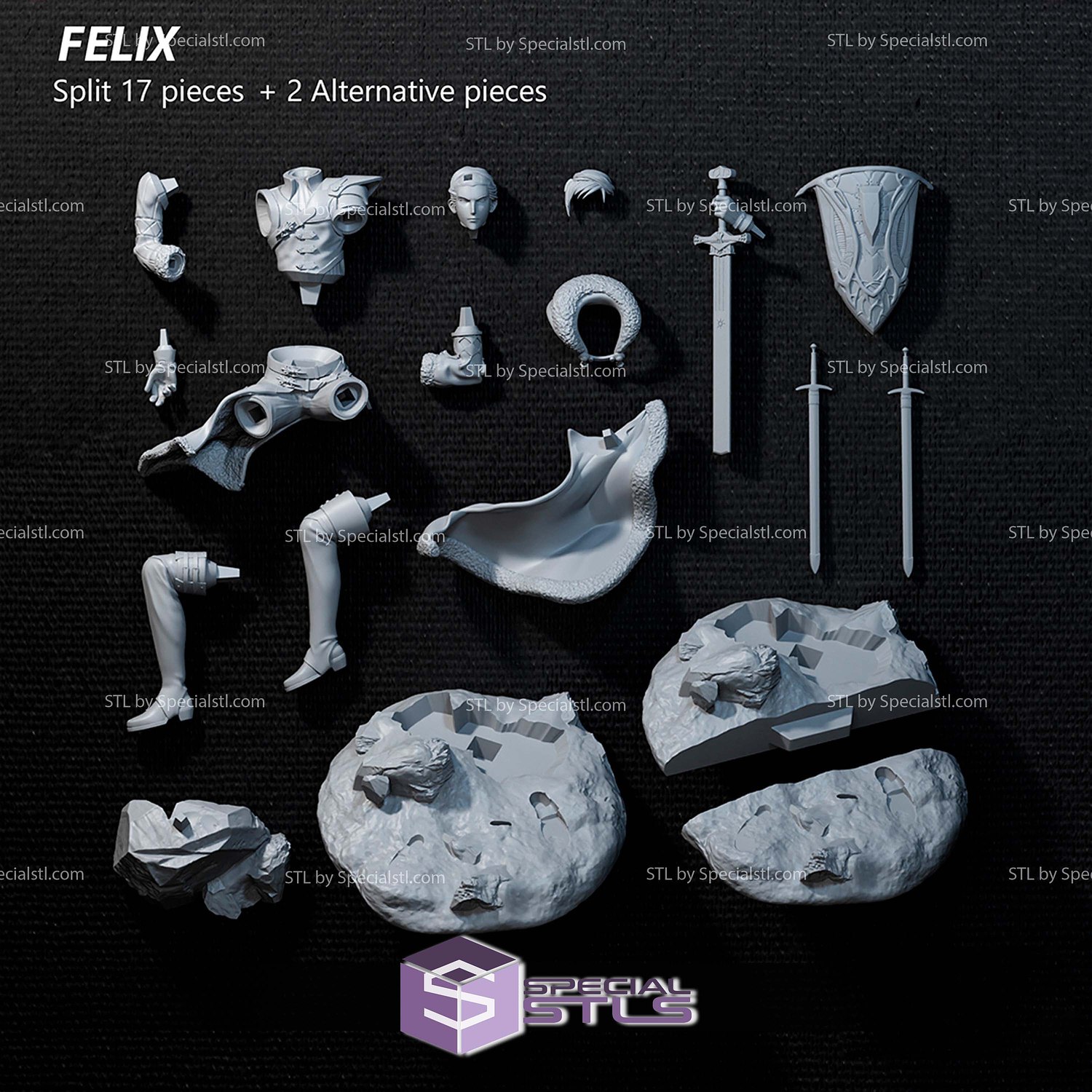 Felix Sitting Fire Emblem 3D Print Files STL Model — view 4