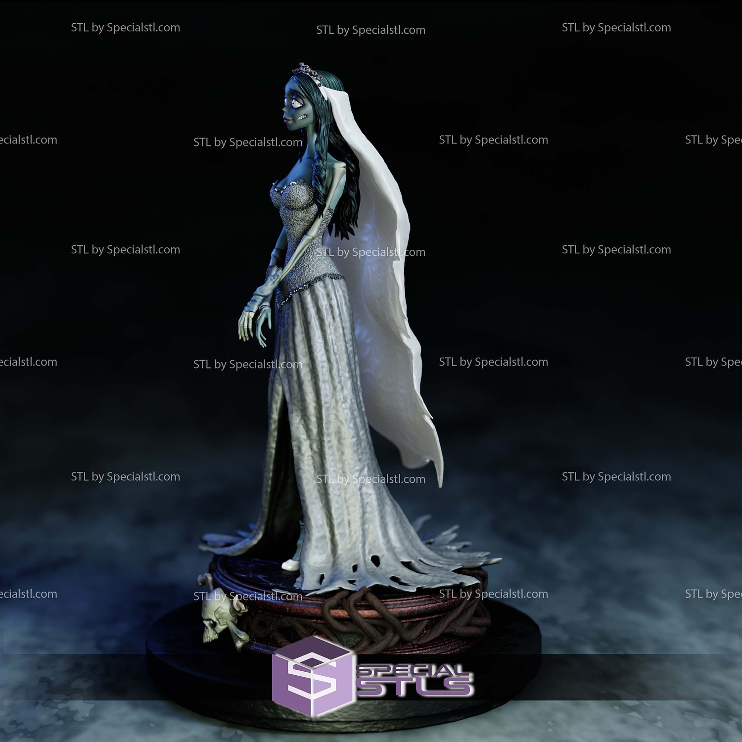 Emily The Corpse Bride V2 STL Files 3D Model — view 7