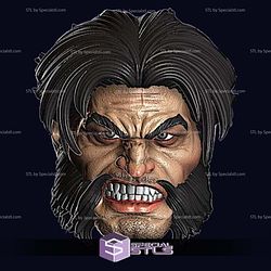 Custom Figure Head STL Collection - Wolverine Ultimate Angry 3D Model