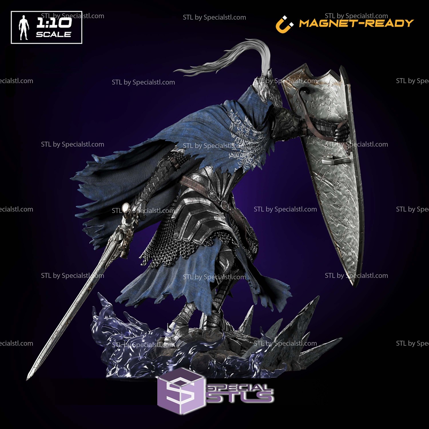 Artorias Dark Souls 1-10 STL Files 3D Model — view 2