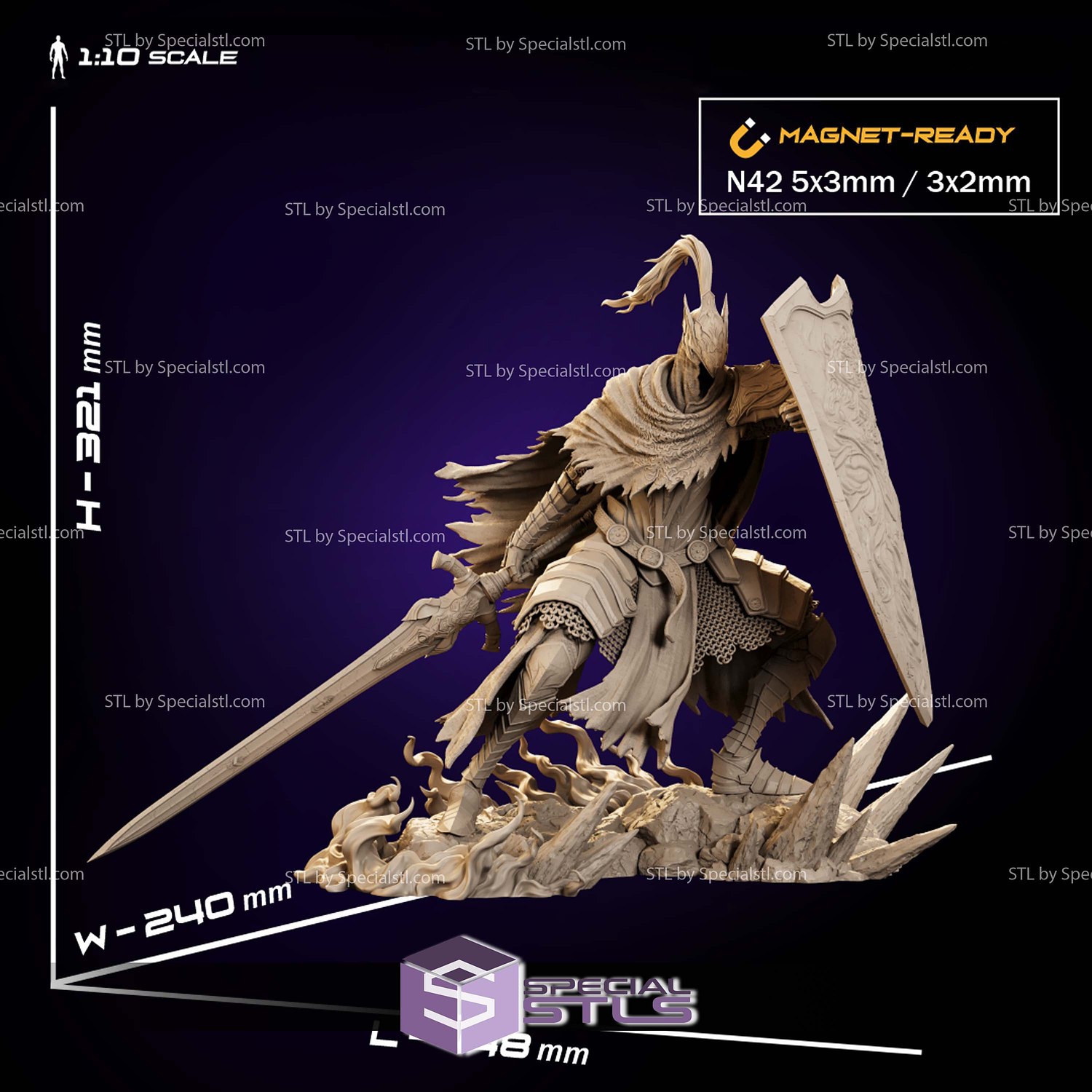 Artorias Dark Souls 1-10 STL Files 3D Model — view 5