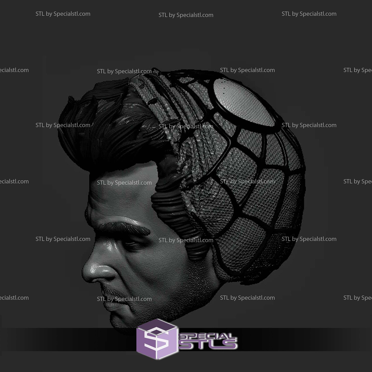 Custom Head STL Spiderman Andrew Garfield V2 3D Model — view 2