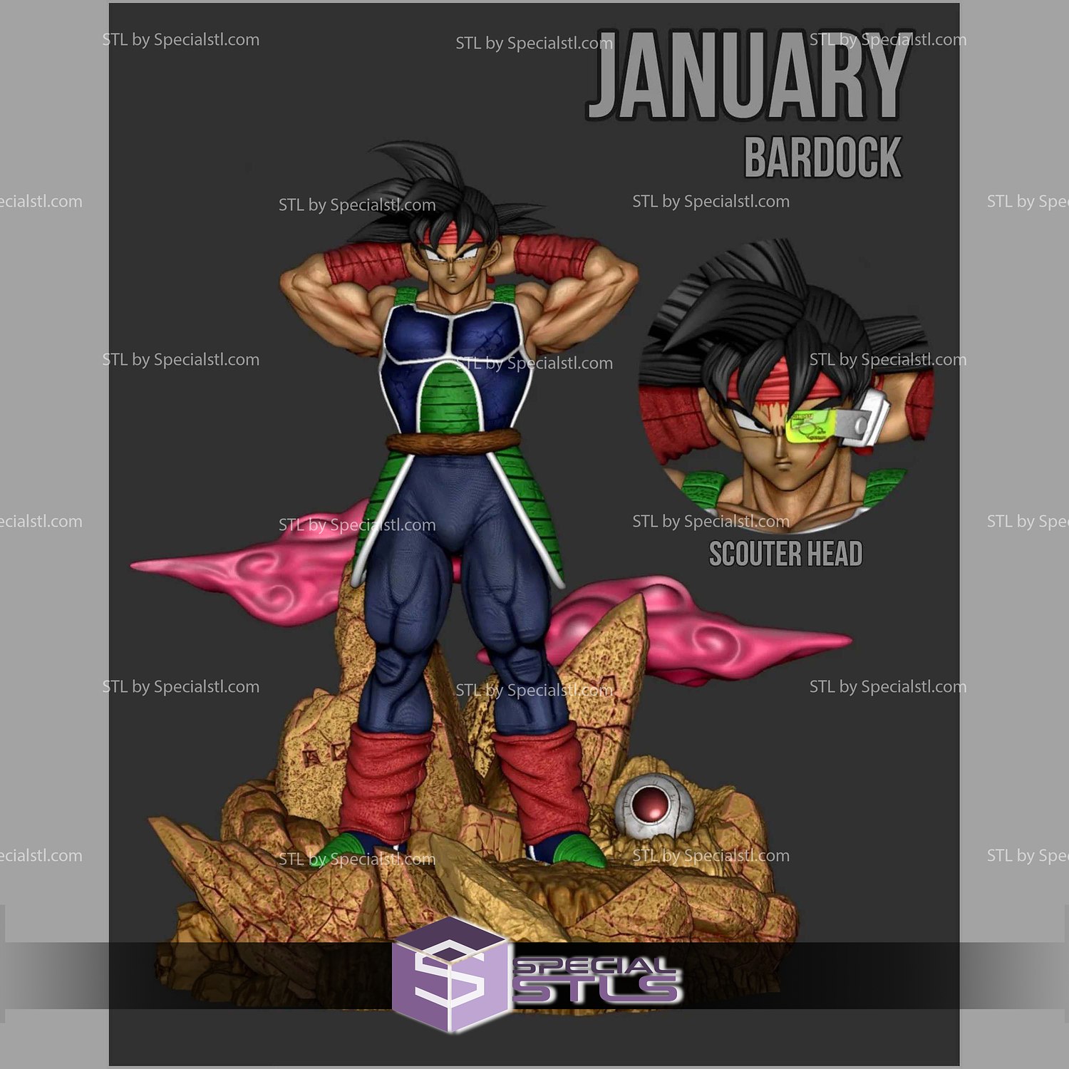 Bardock New Version 3D Model Sculpture STL Model — view 2