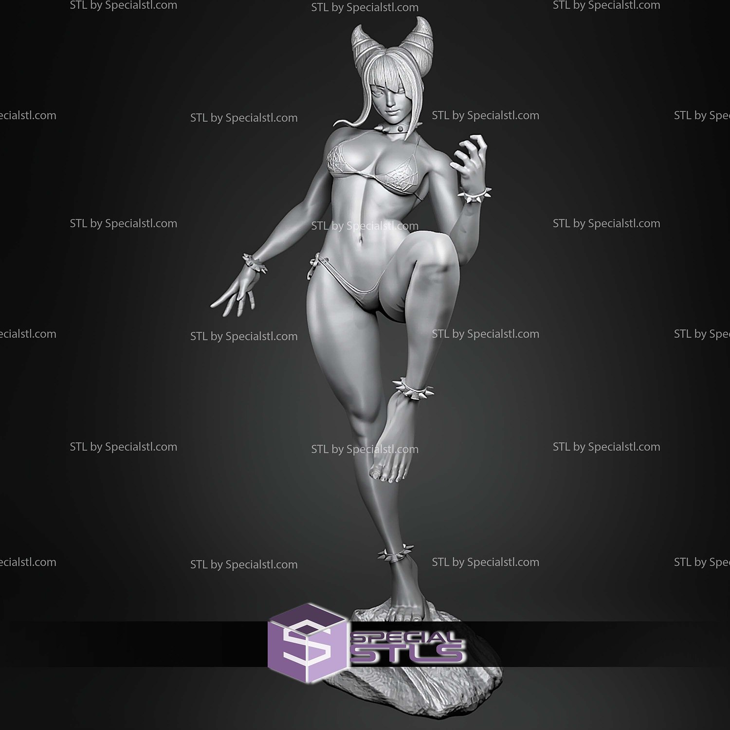 Juri Signature Pose Beach Outfit V2 STL Files 3D Model — view 6