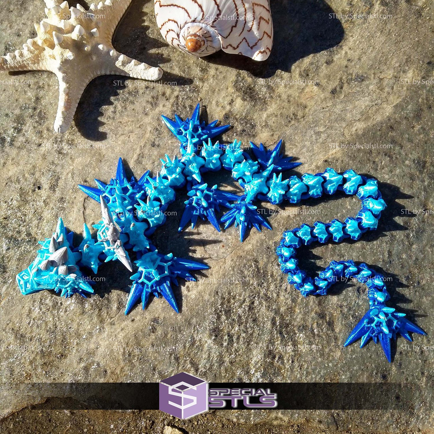 Super Basic STL Flexi Void Sea Dragon 3D Model — view 2