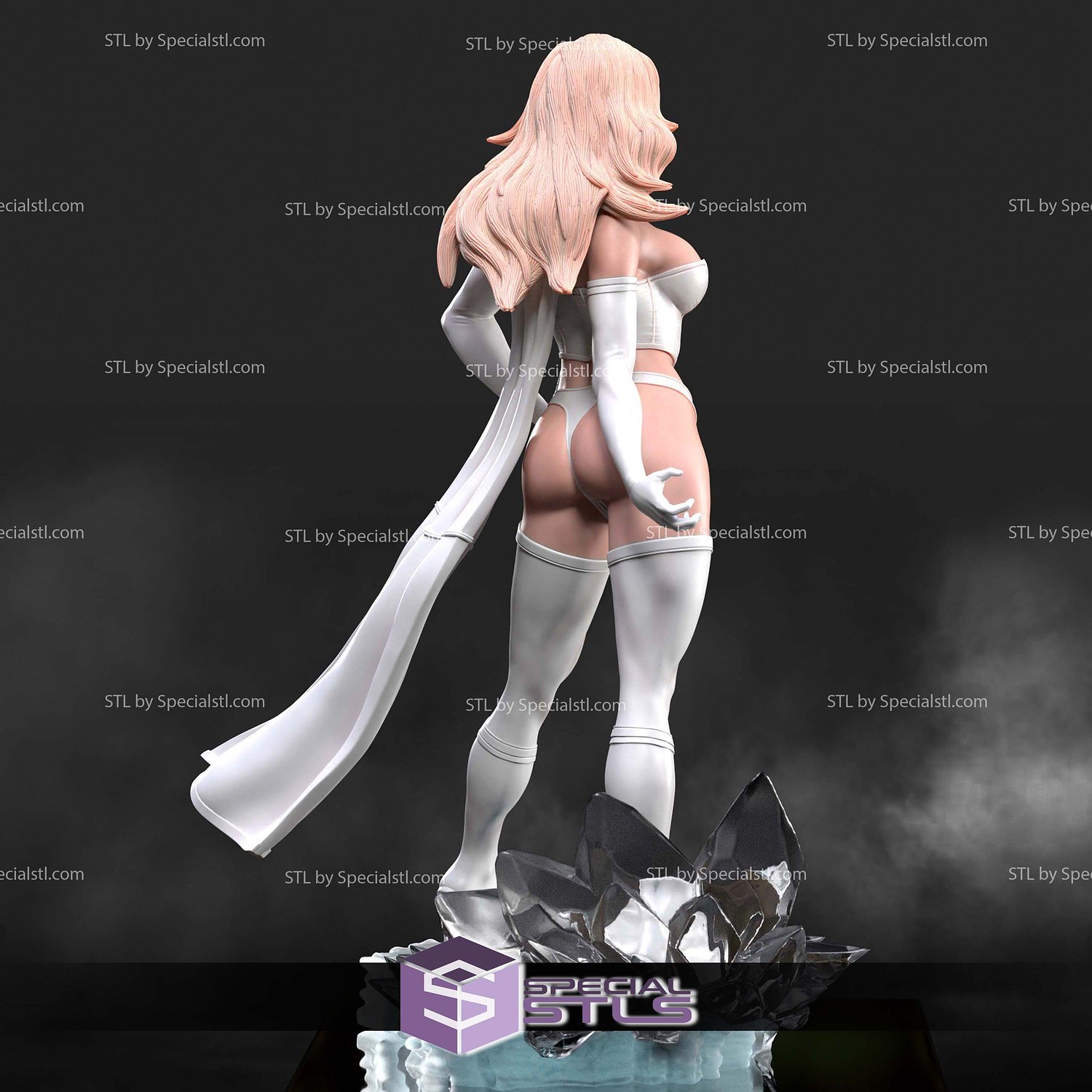 Emma Frost Attractive White 3D Printer Files STL Model — view 4