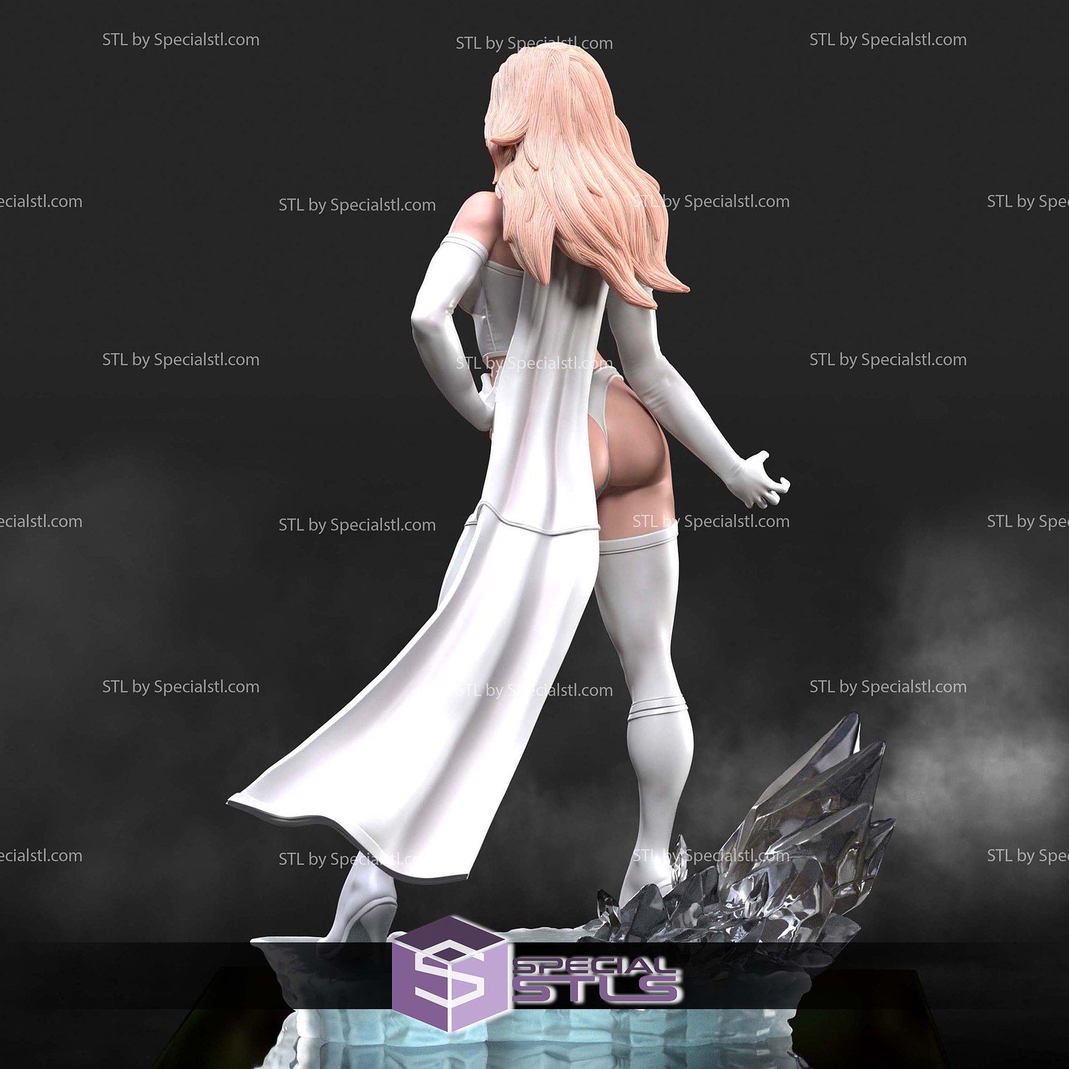 Emma Frost Attractive White 3D Printer Files STL Model — view 6