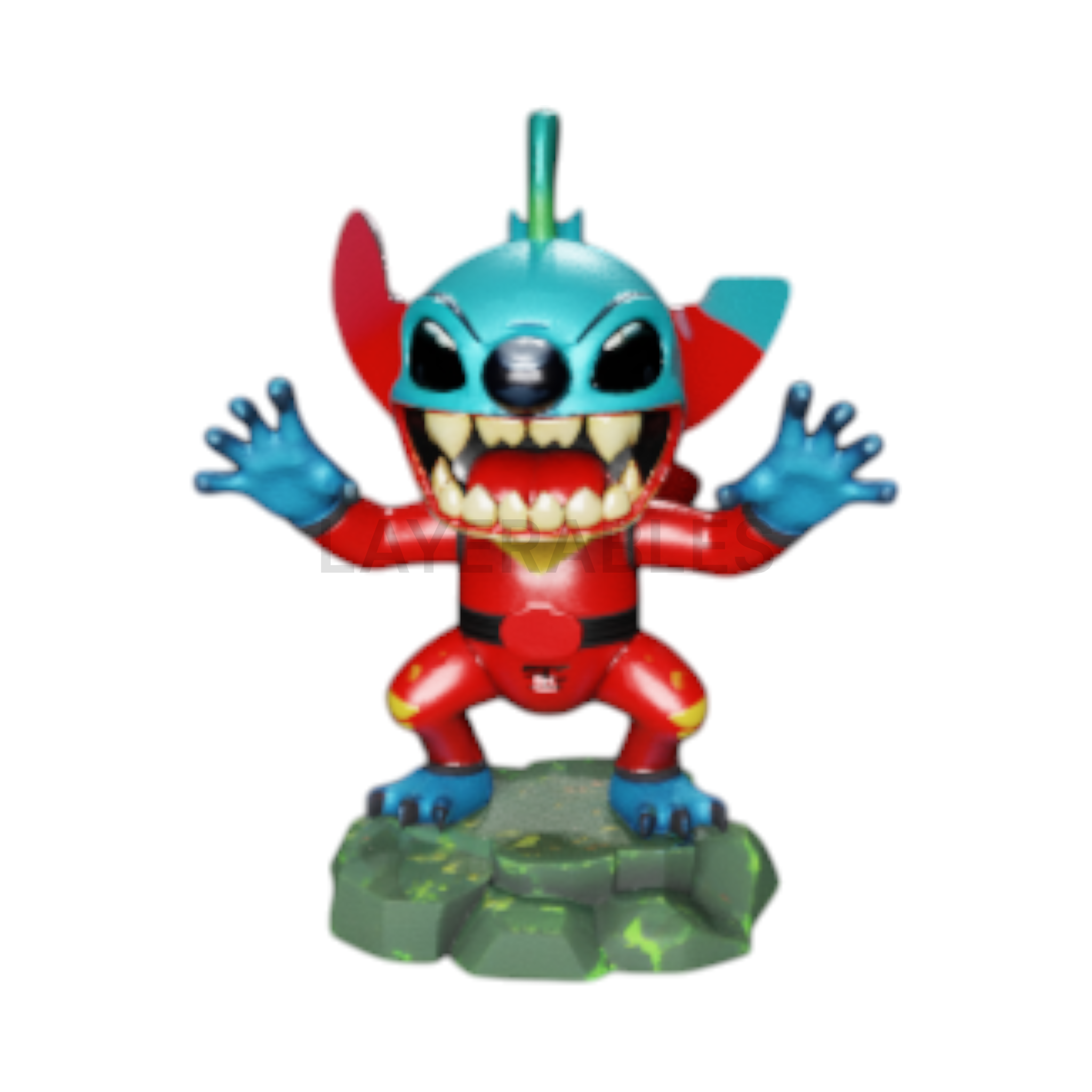 Alien Stitch Warrior STL - Battle Pose Fan Art 3D Model for Printing - Digital File Model