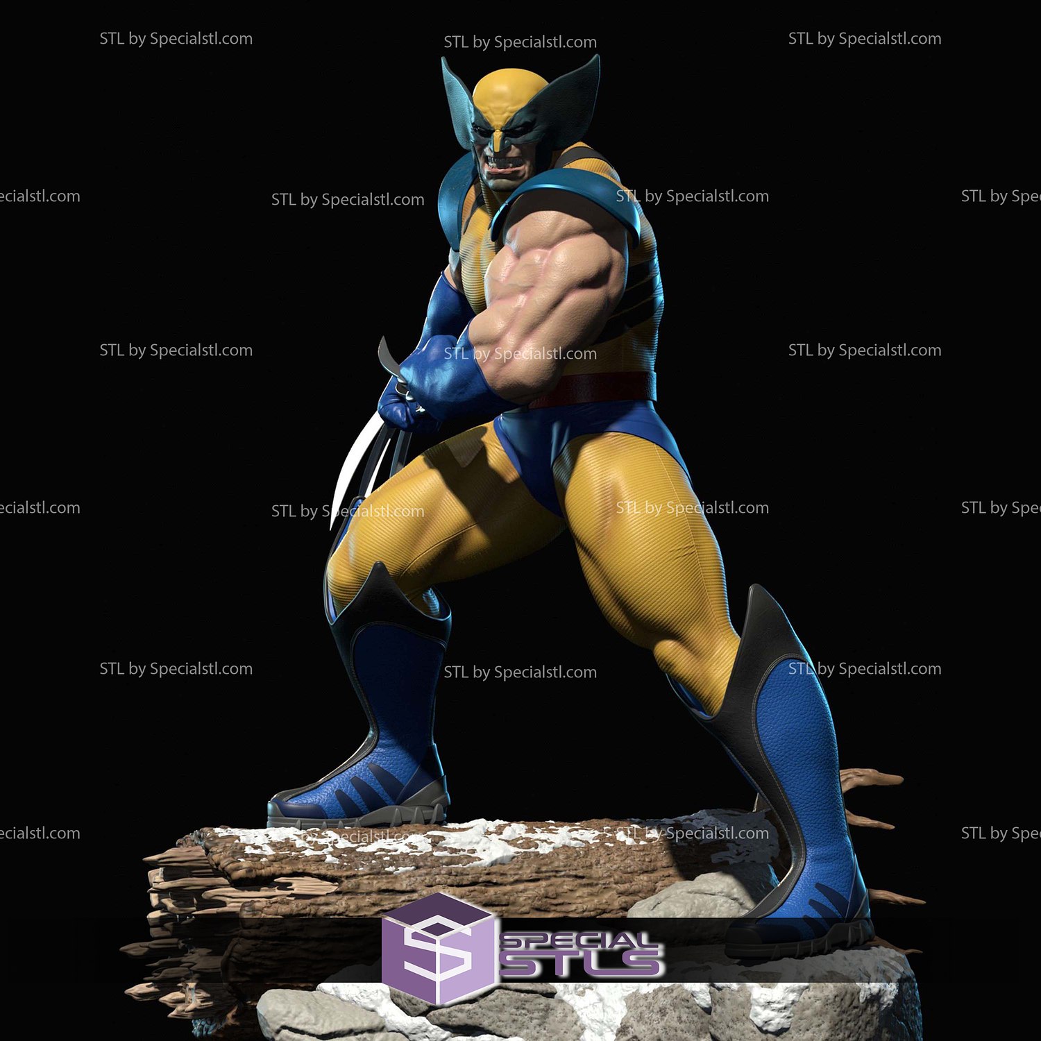 Big Wolverine X Men 3D Model Sculpture STL Model — view 2