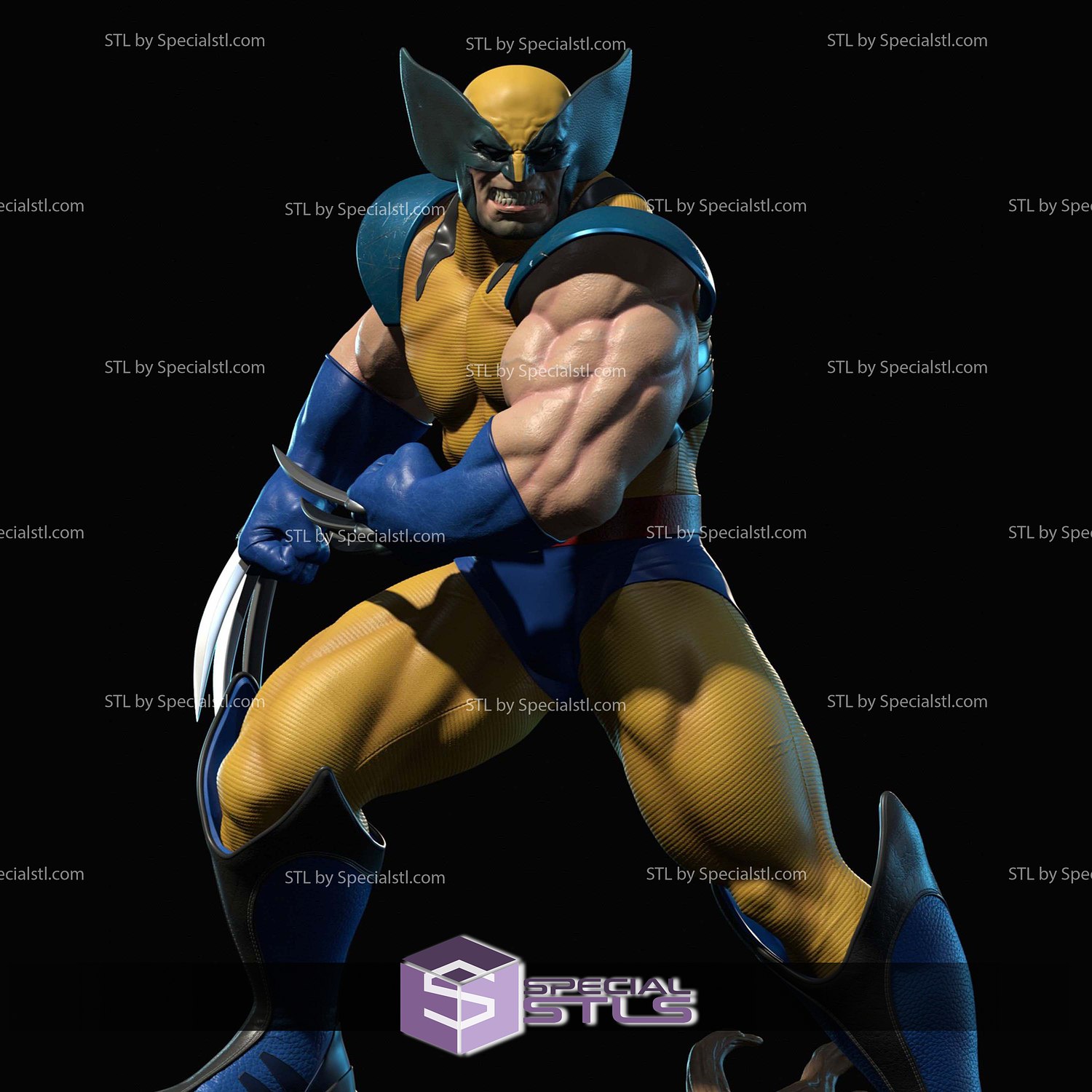 Big Wolverine X Men 3D Model Sculpture STL Model — view 3