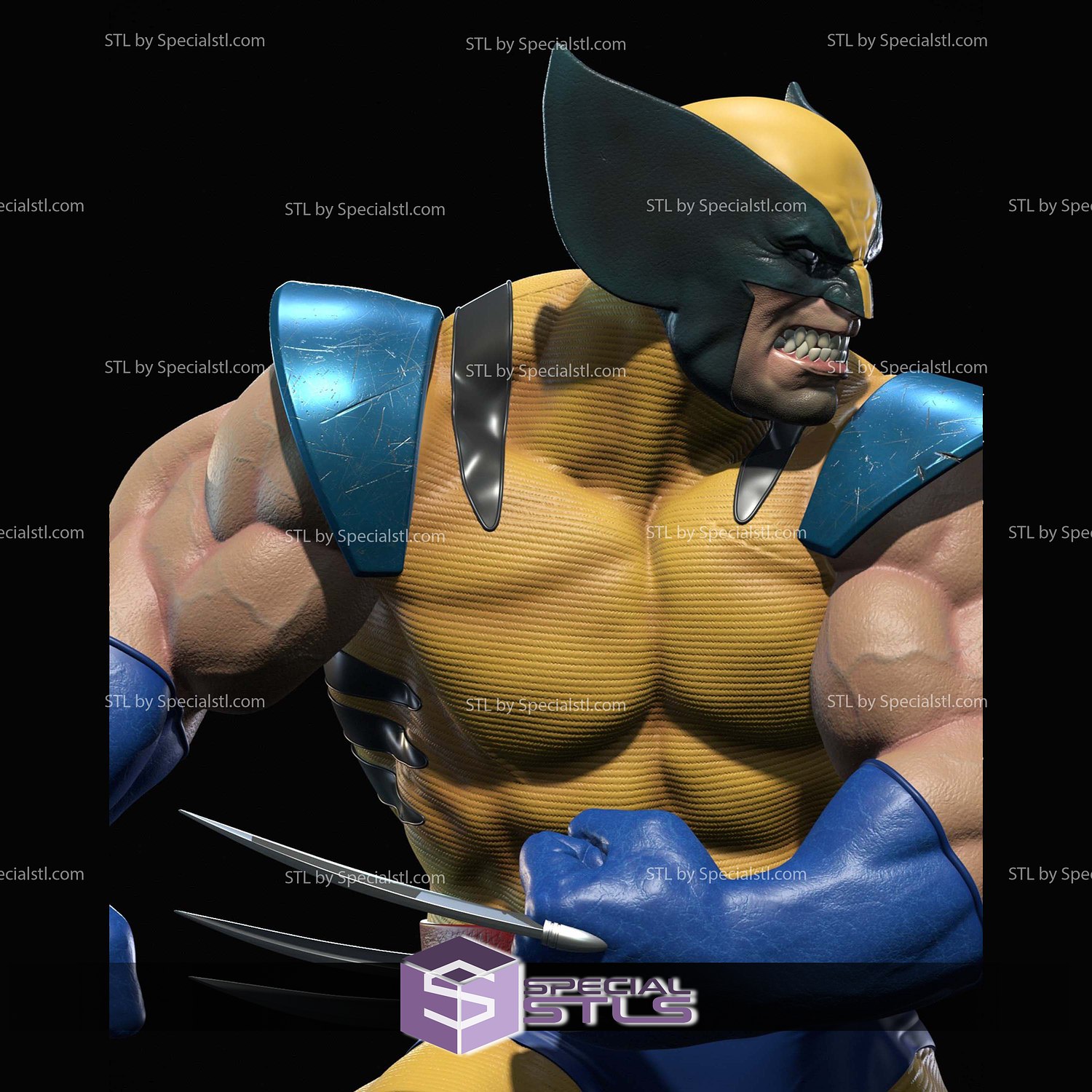 Big Wolverine X Men 3D Model Sculpture STL Model — view 4