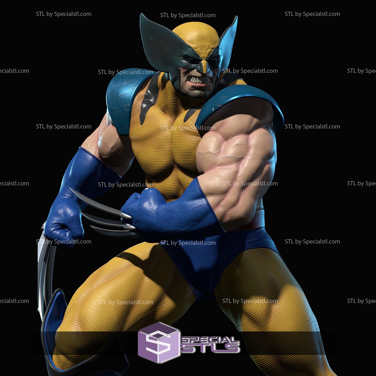 Big Wolverine X Men 3D Model Sculpture STL Model — view 5