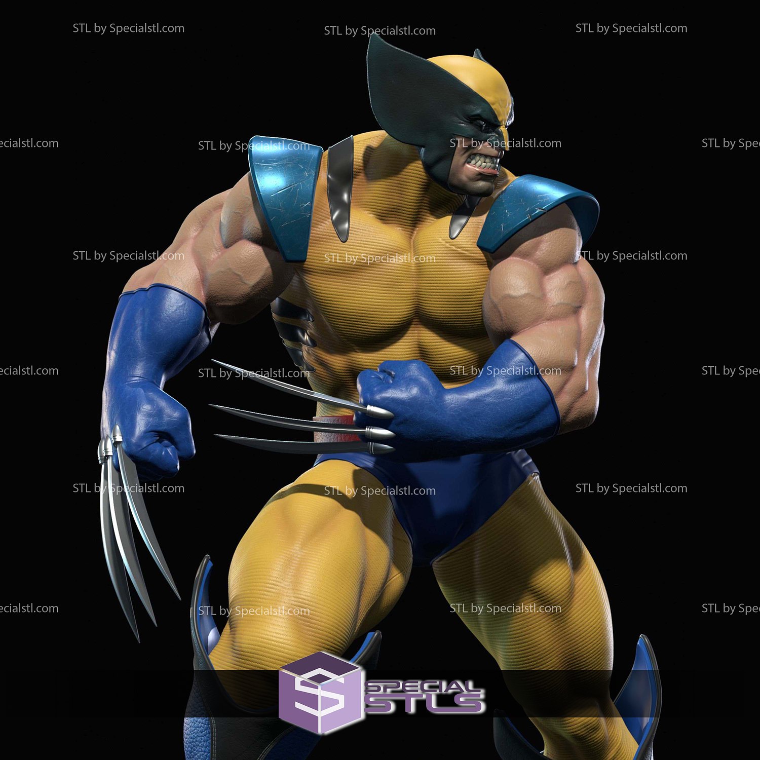 Big Wolverine X Men 3D Model Sculpture STL Model — view 6