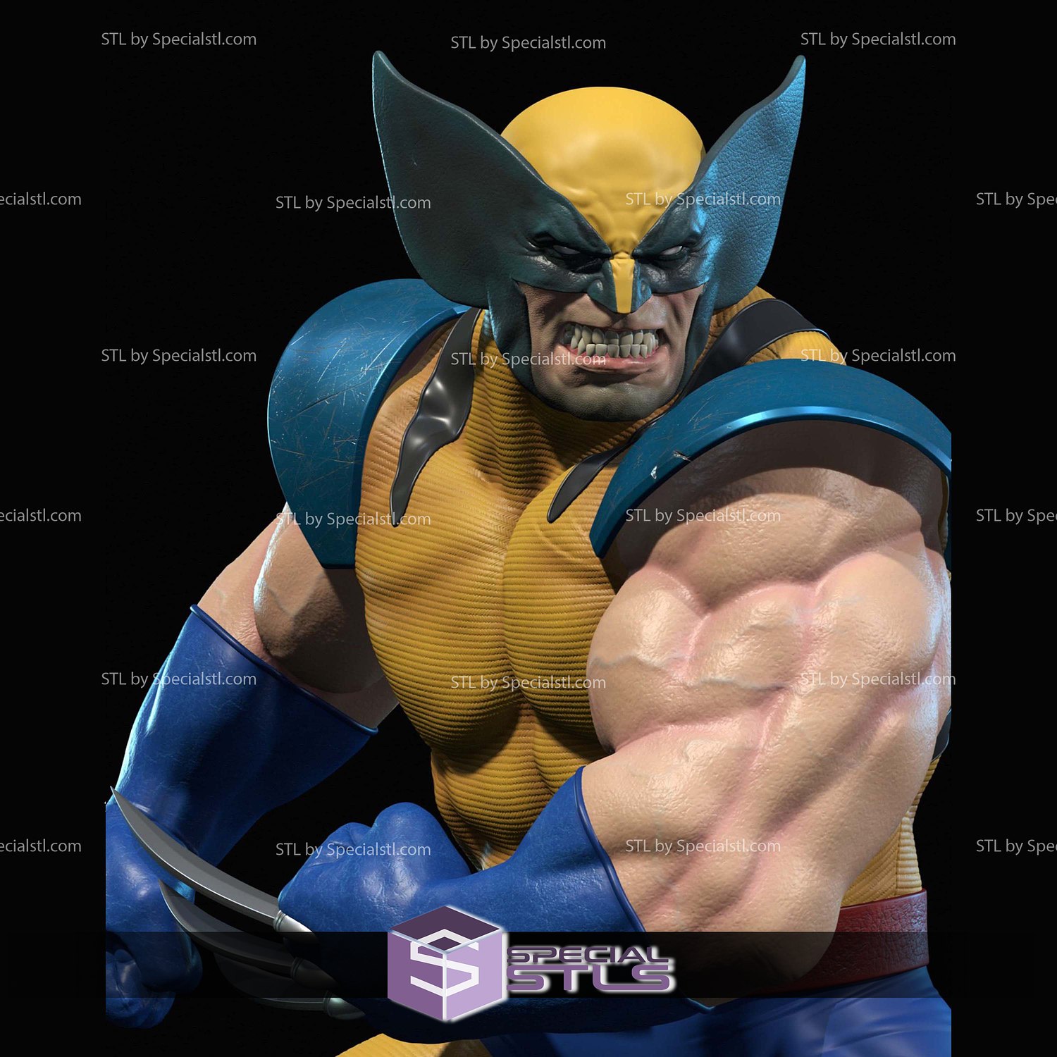 Big Wolverine X Men 3D Model Sculpture STL Model — view 7
