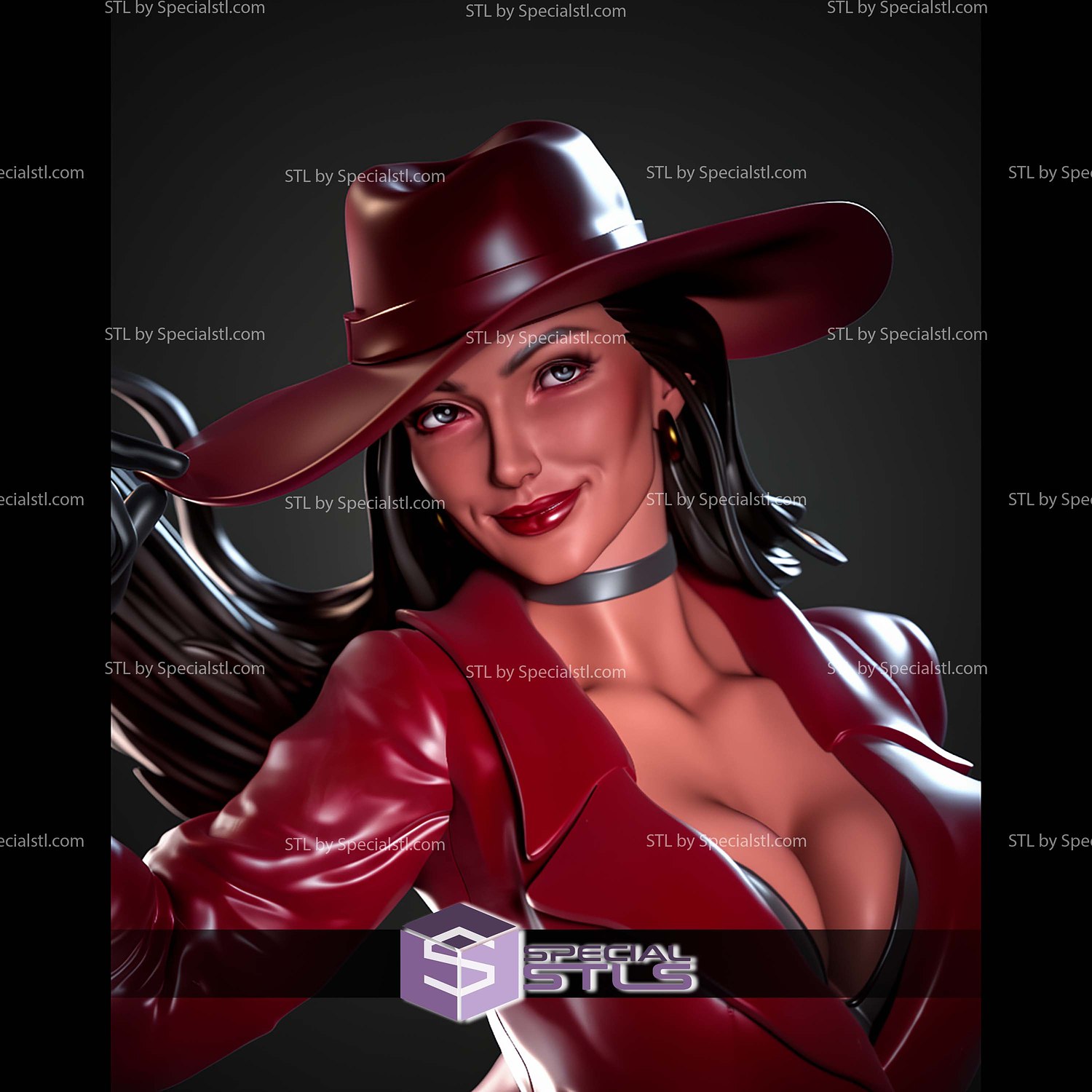 Carmen Sandiego 333mm STL Files 3D Model — view 4