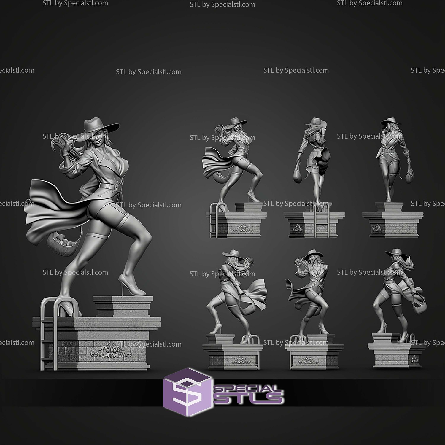 Carmen Sandiego 333mm STL Files 3D Model — view 6