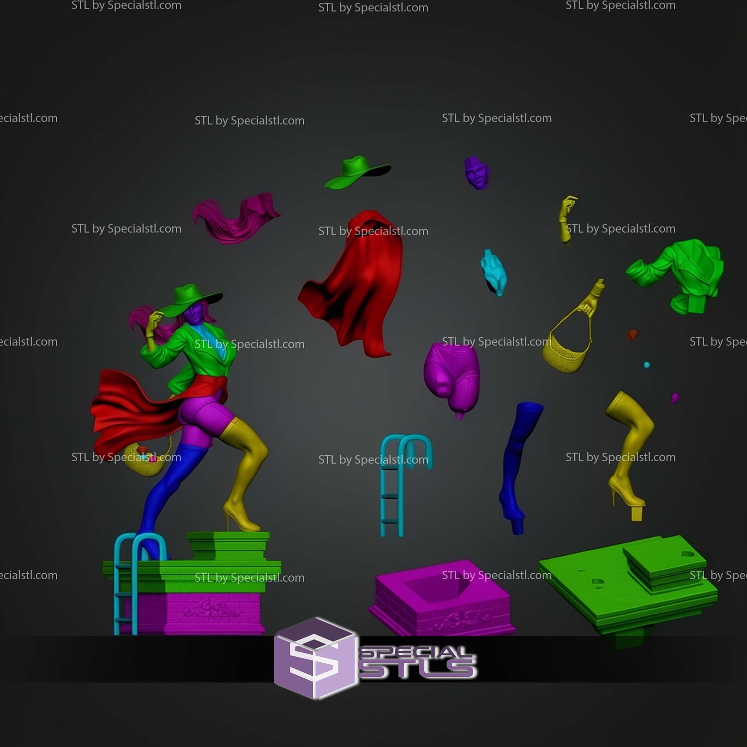 Carmen Sandiego 333mm STL Files 3D Model — view 7