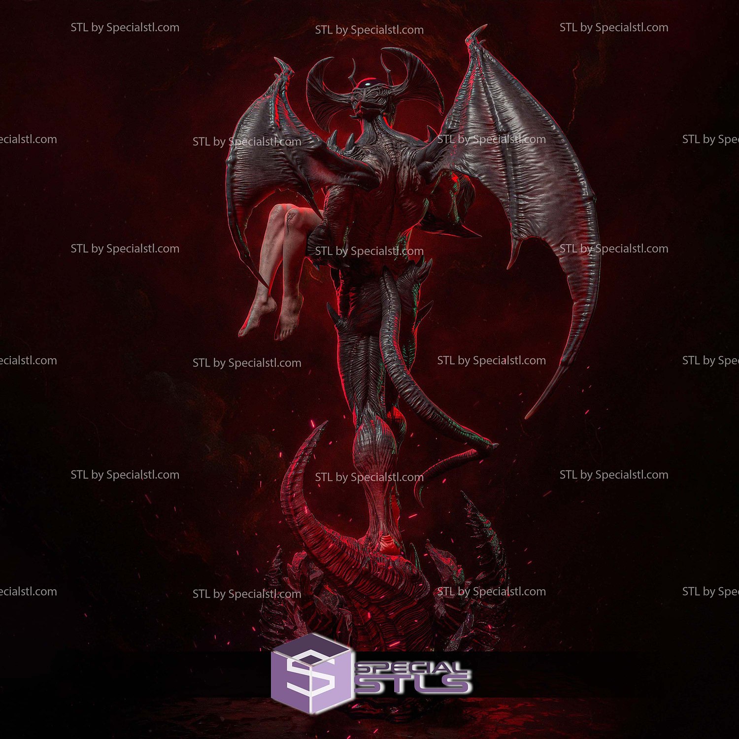 Devilman and lover 563mm STL Files 3D Model — view 4