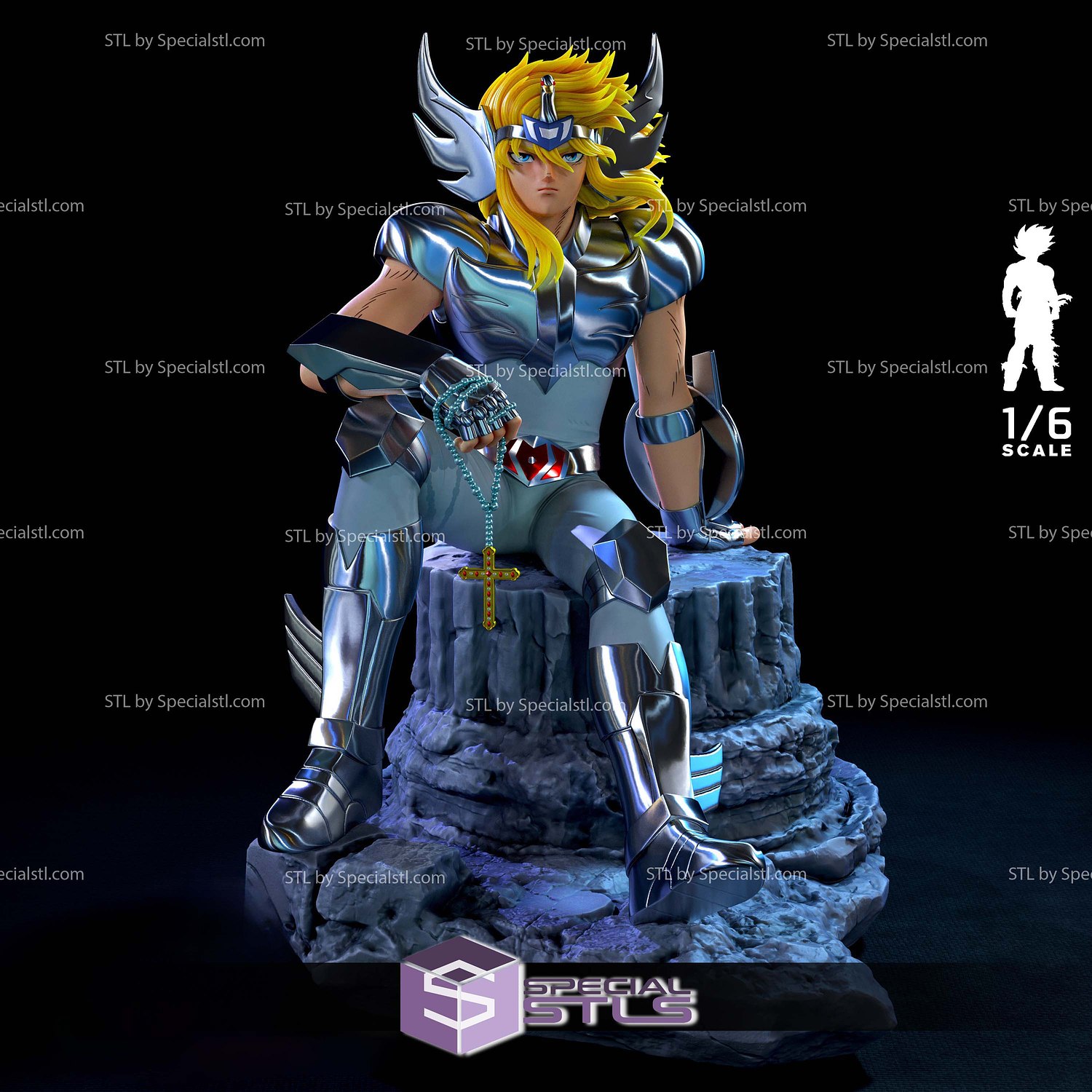 Hyoga of Cygnus Sculptures 3D Printing STL Model — view 2
