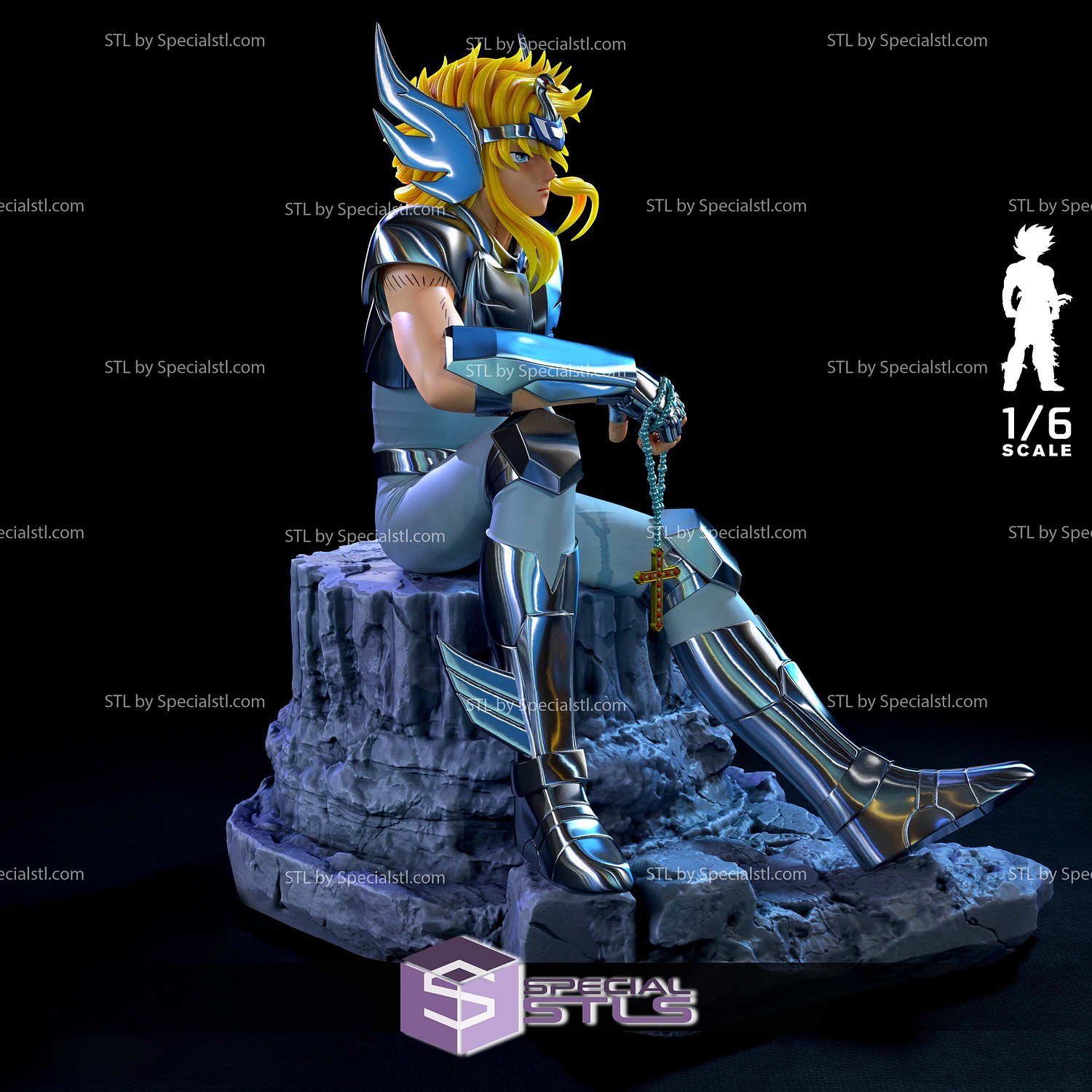 Hyoga of Cygnus Sculptures 3D Printing STL Model — view 3