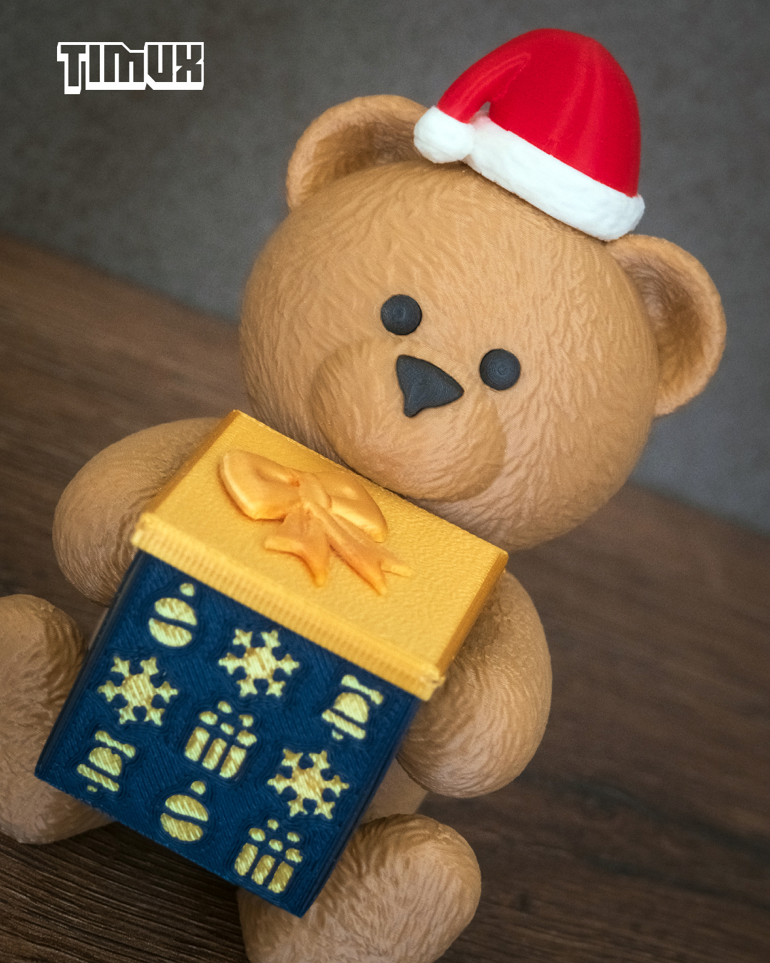 TEDDY BEAR WITH CHRISTMAS GIFT BOX 3D STL Model