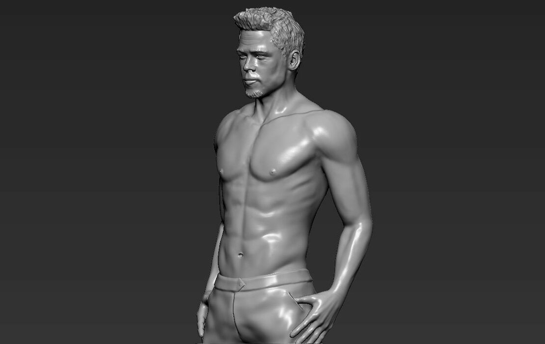 Tyler Durden Brad Pitt from Fight Club 3D printing ready STL Model — view 2