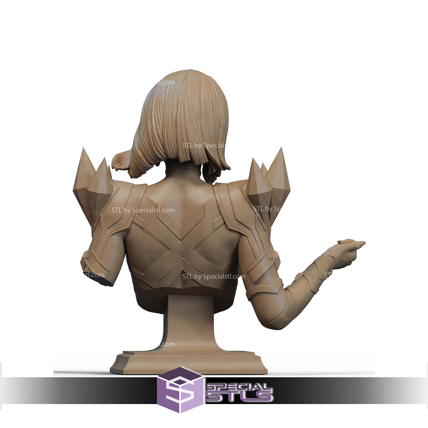 Emma Frost Marvel Rivals Crystal Bust STL Files 3D Model — view 3
