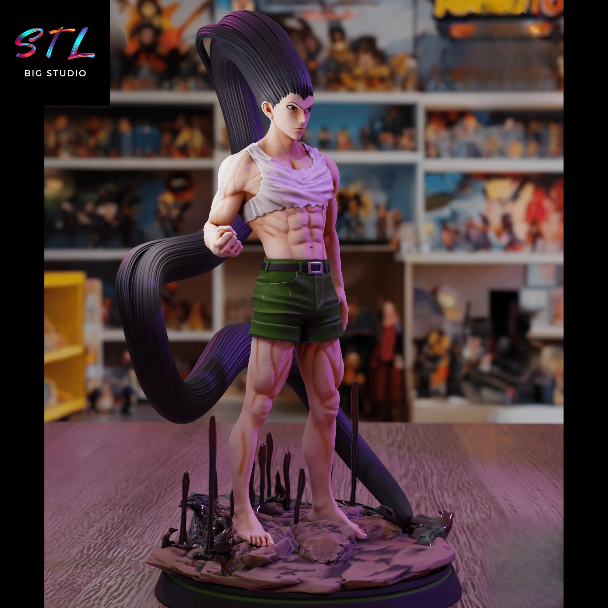 Adult Gon Freecss STL | Hunter x Hunter | 3D Printable Figure Model — view 3
