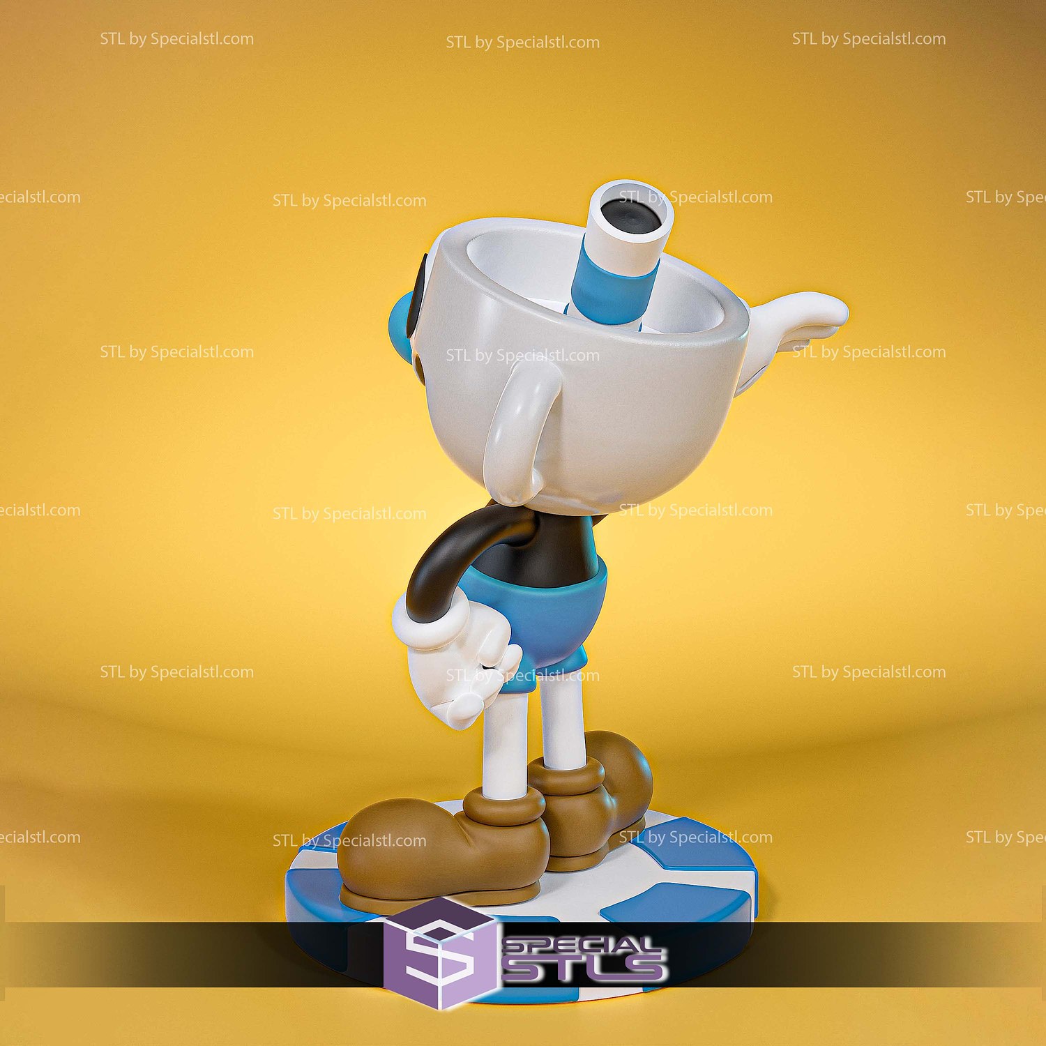 Mugman Cuphead Sculptures 3D Printing STL Model — view 4