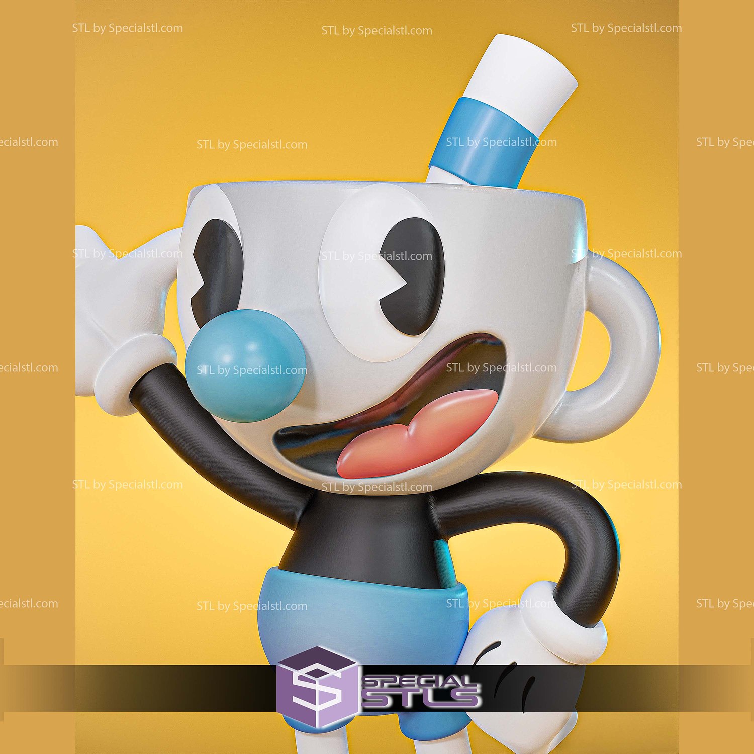 Mugman Cuphead Sculptures 3D Printing STL Model — view 7