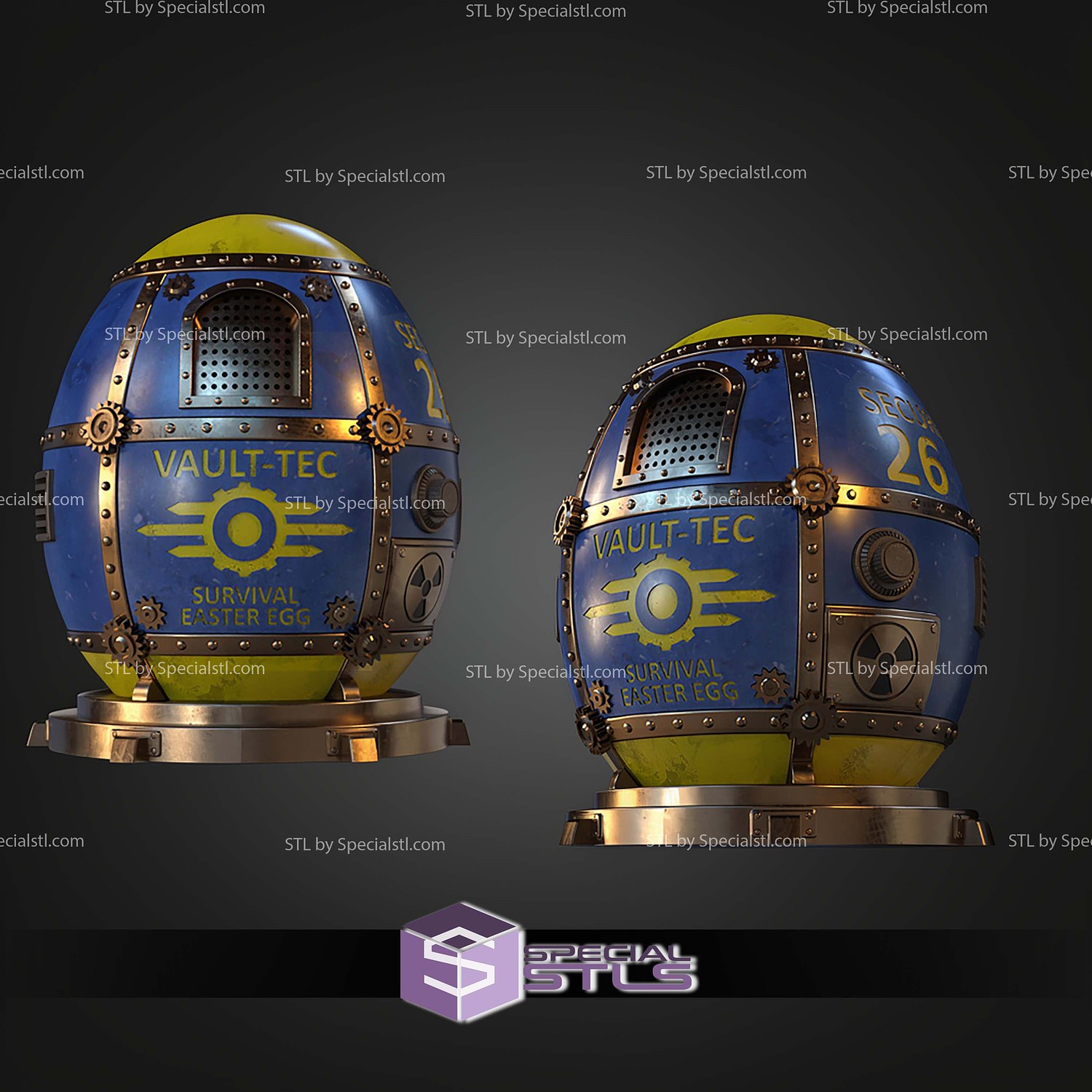 Fallout Easter Egg STL Files 3D Model — view 2