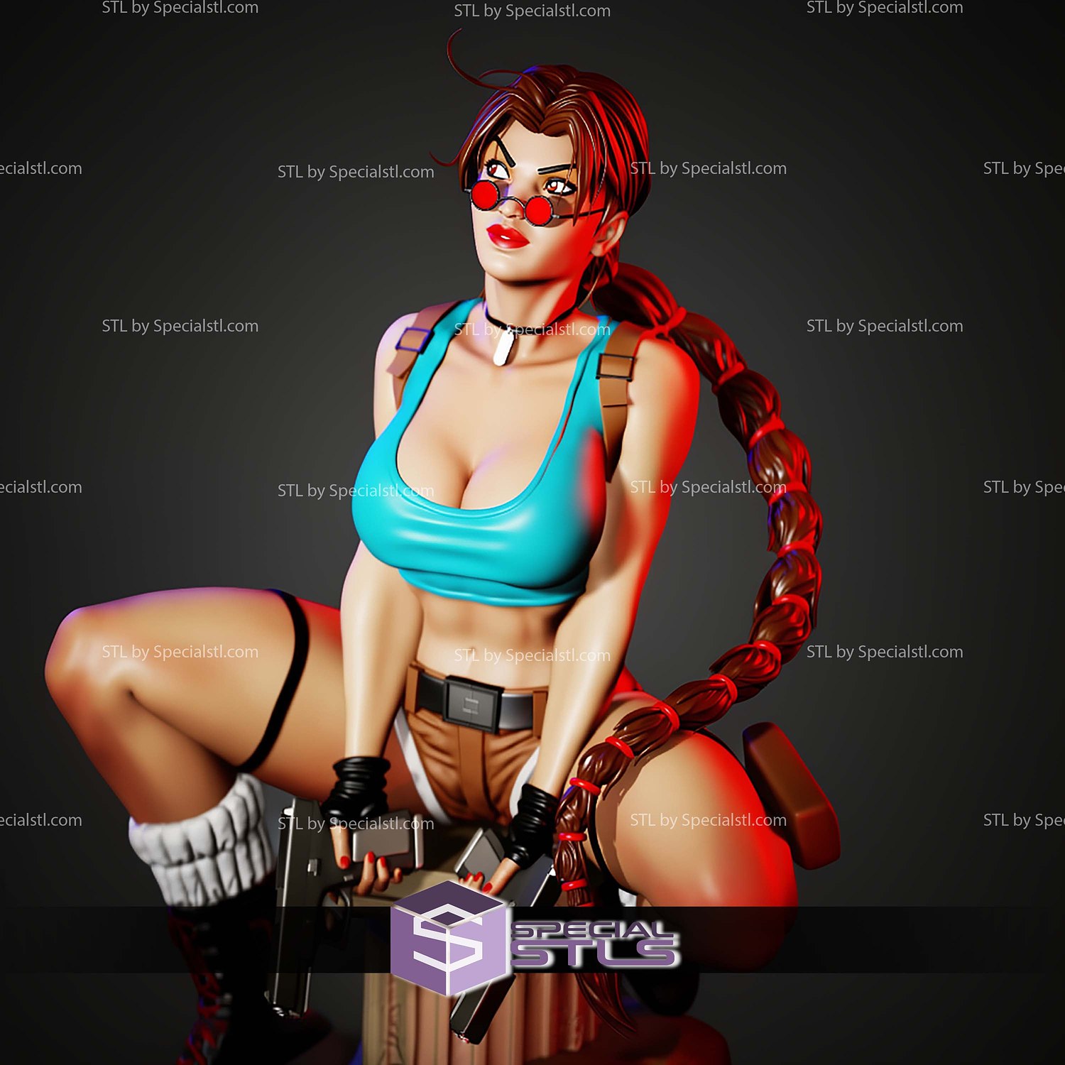 Lara Croft Semi Realistic STL Files 3D Model — view 5