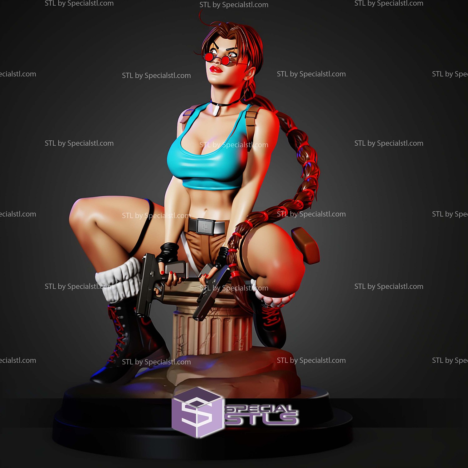 Lara Croft Semi Realistic STL Files 3D Model — view 7