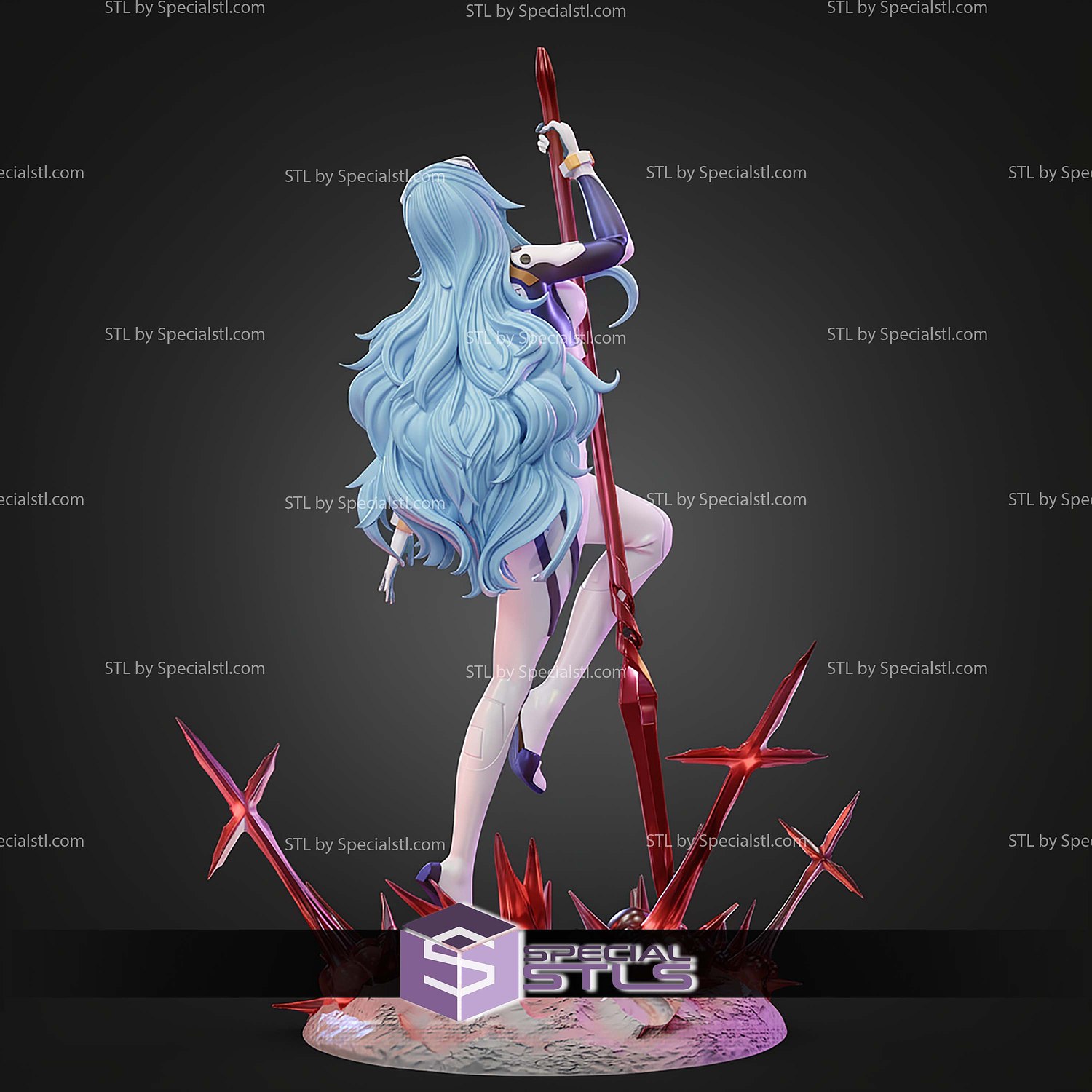 Rei Ayanami Evangelion Calm Pose STL Files 3D Model — view 7