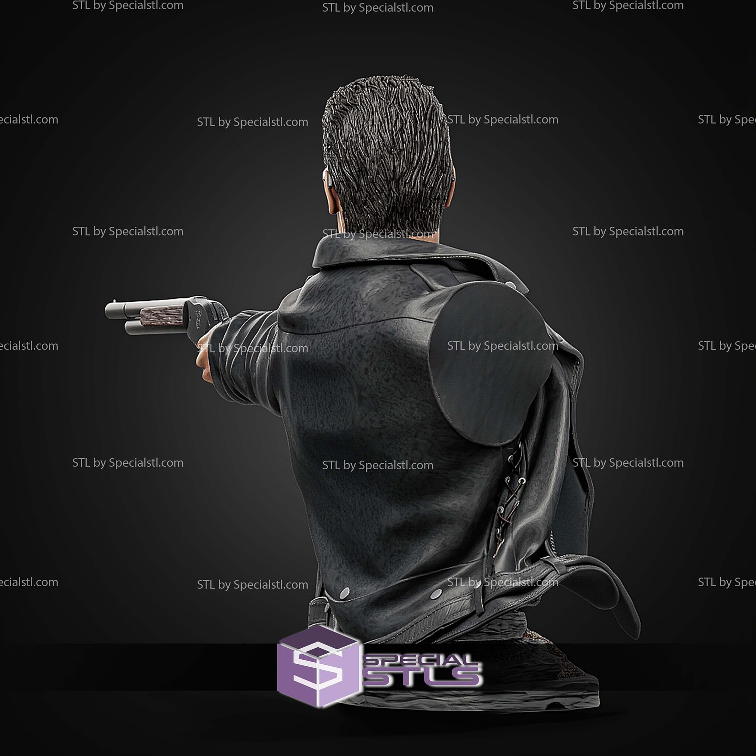 Terminator T-800 Pointing Bust 150mm STL Files 3D Model — view 3