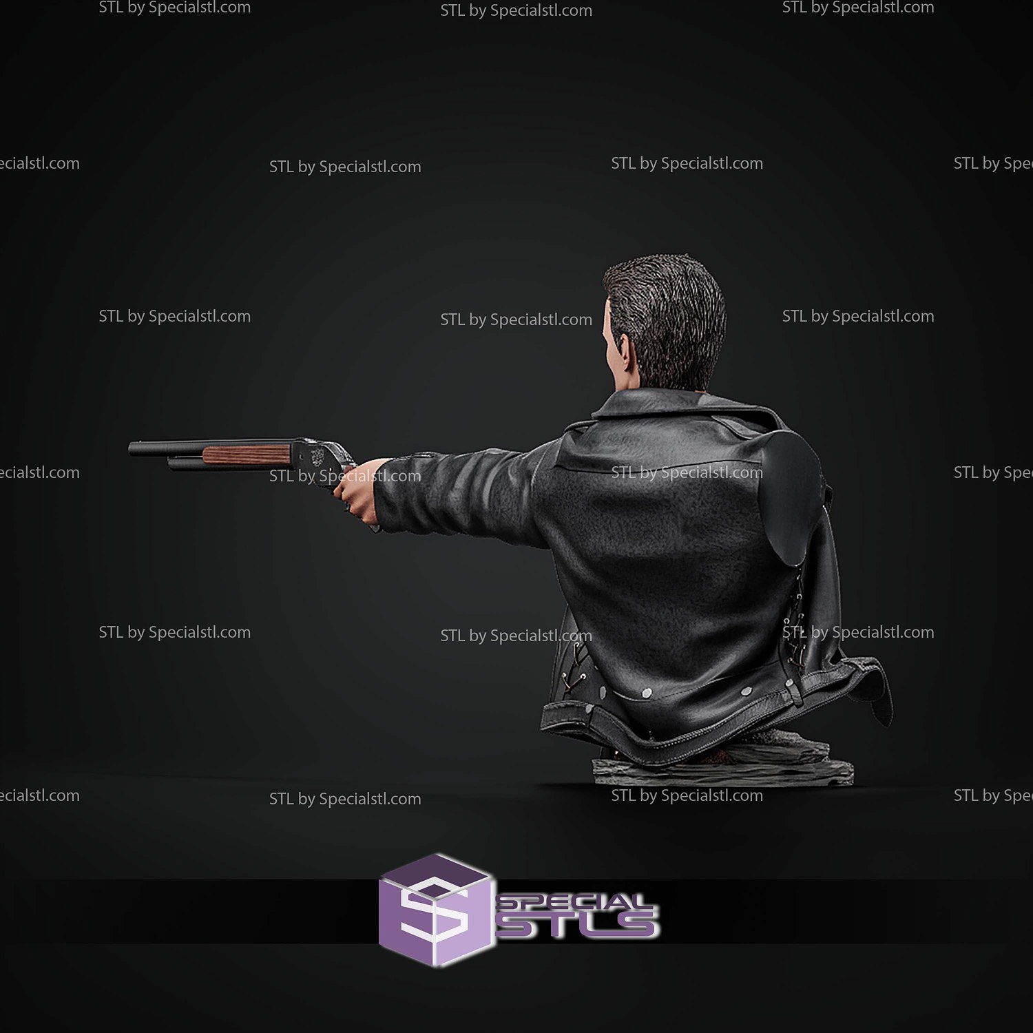Terminator T-800 Pointing Bust 150mm STL Files 3D Model — view 4
