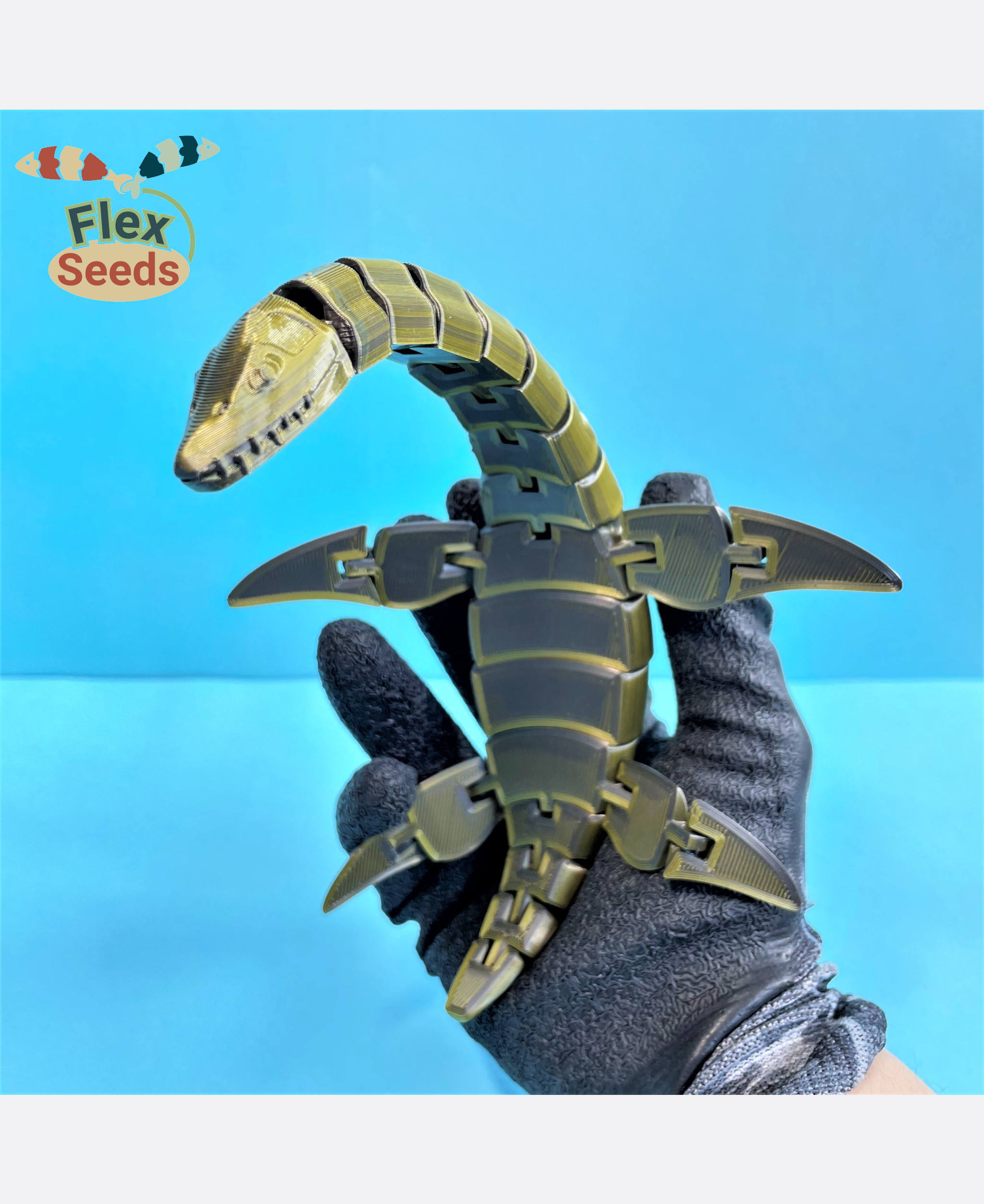 Flexi Plesiosaurus (print-in-placeiosaurus) 3D STL Model — view 2