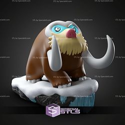 Basic Pokemon Collection Mamoswine on Cliff 3D STL Model