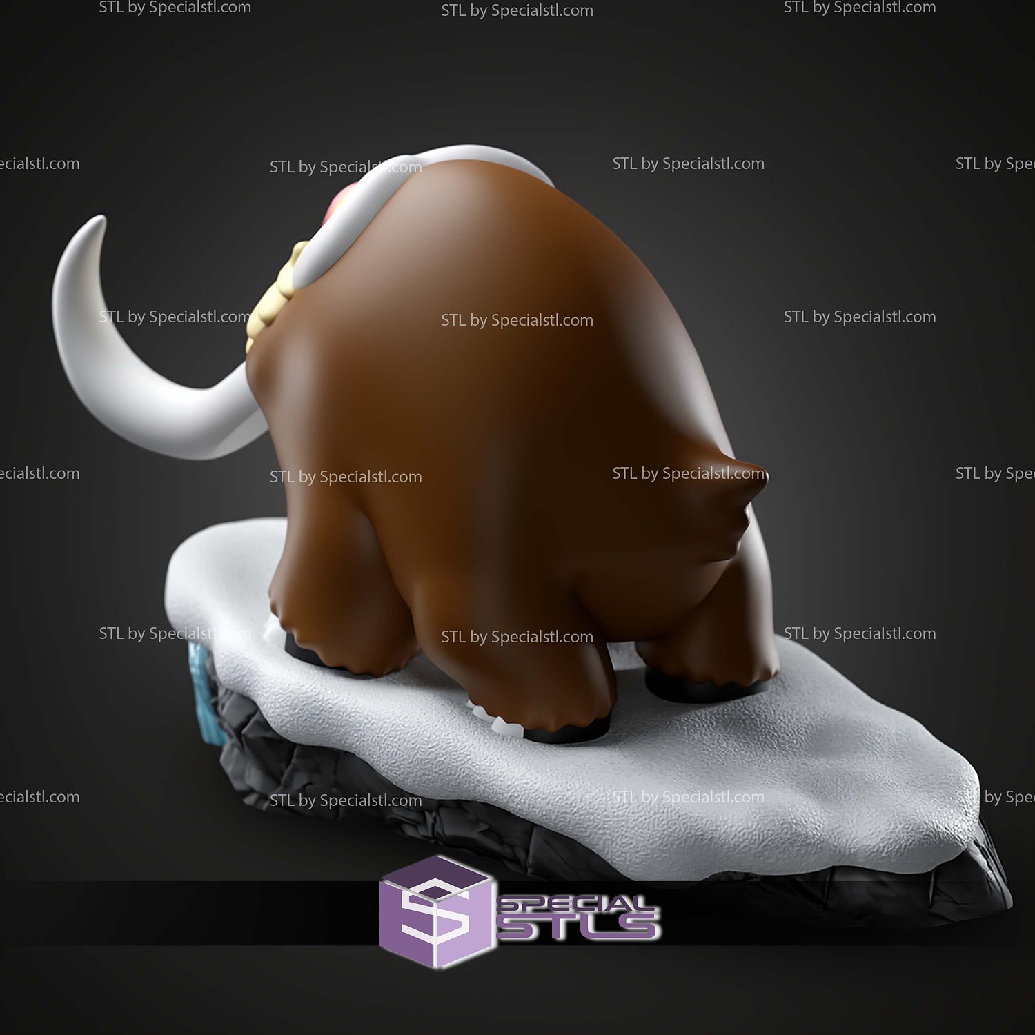 Basic Pokemon Collection Mamoswine on Cliff 3D STL Model — view 3