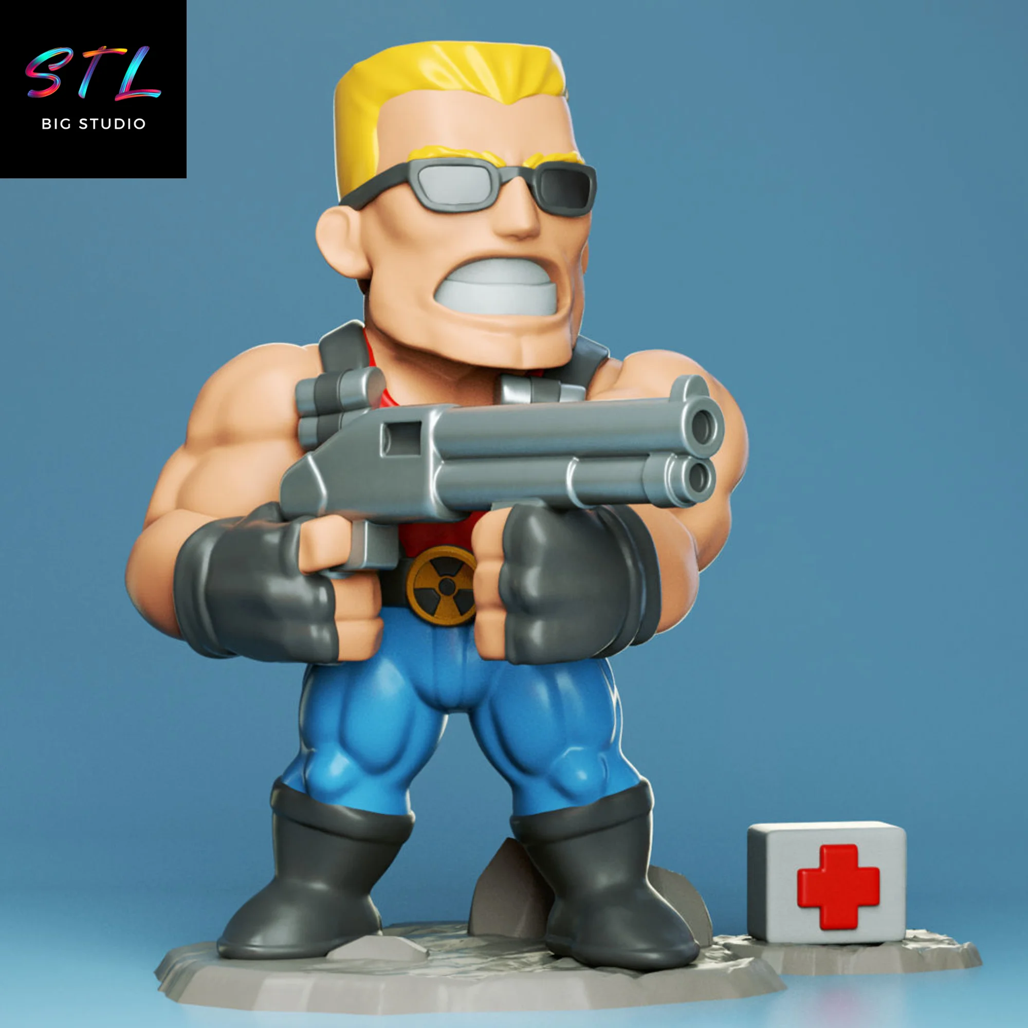 Duke Nukem Chibi STL | 3D Printable Figure Model