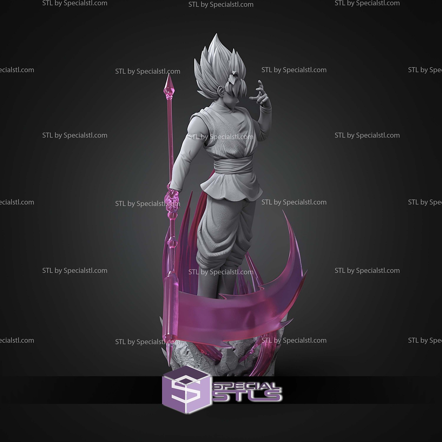 Goku Black Rose 335mm STL Files 3D Model — view 2