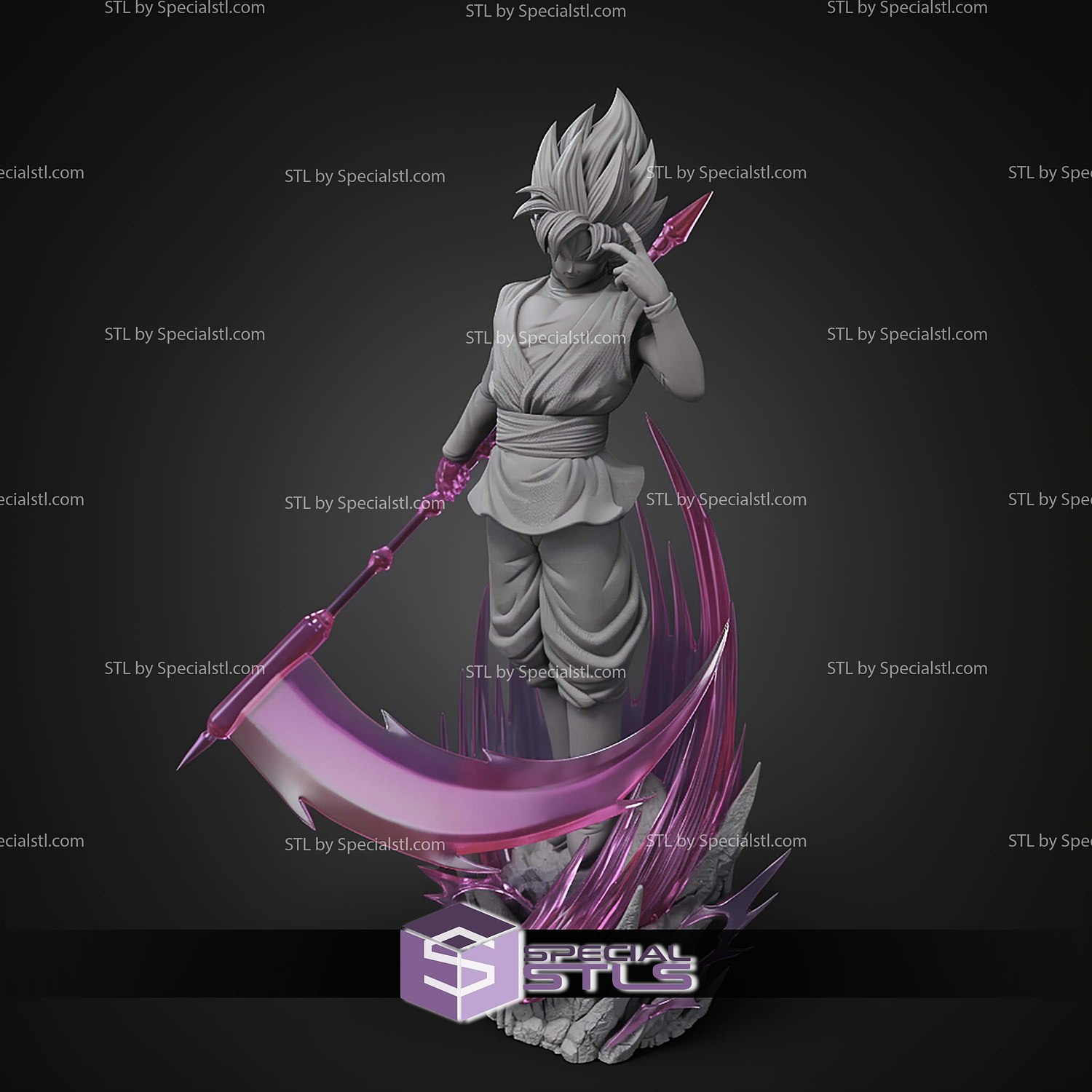 Goku Black Rose 335mm STL Files 3D Model — view 3