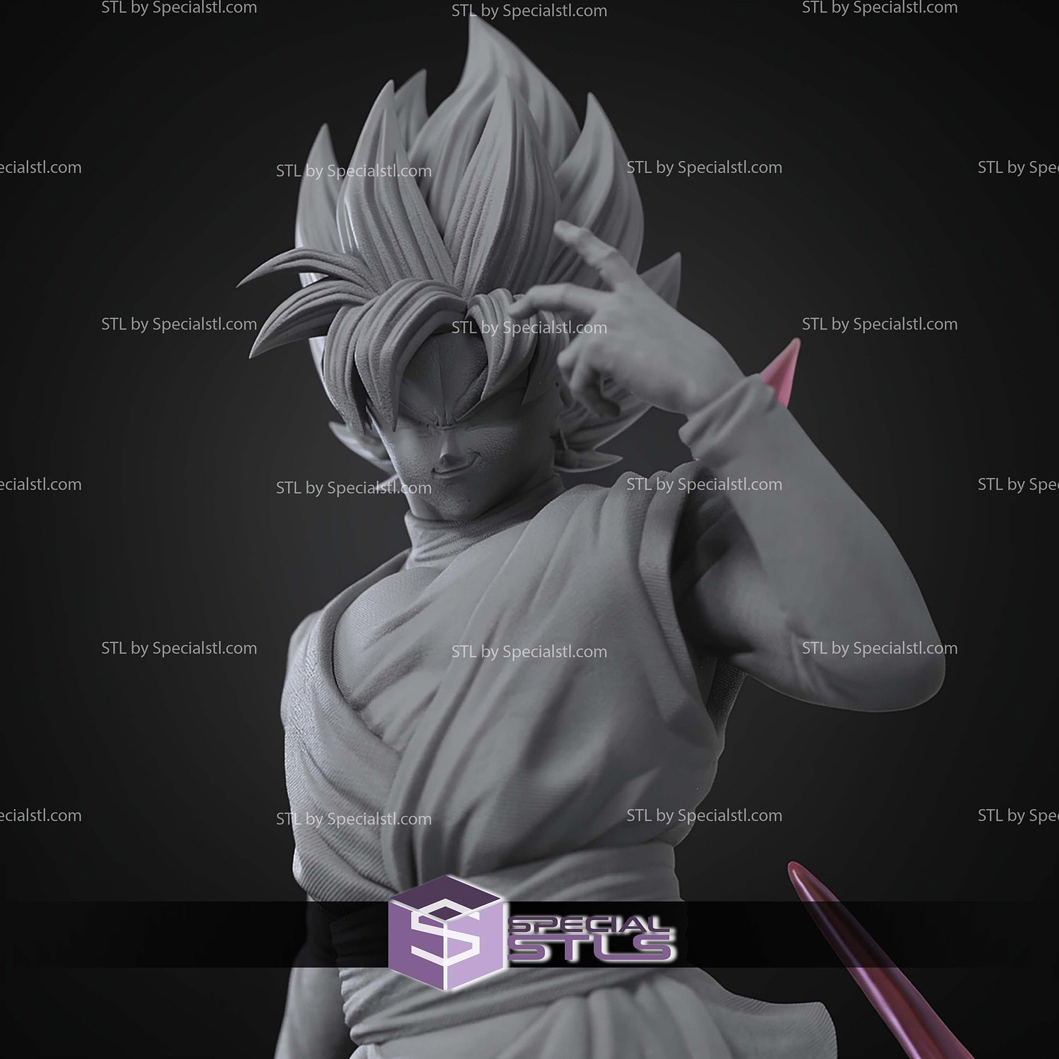Goku Black Rose 335mm STL Files 3D Model — view 5