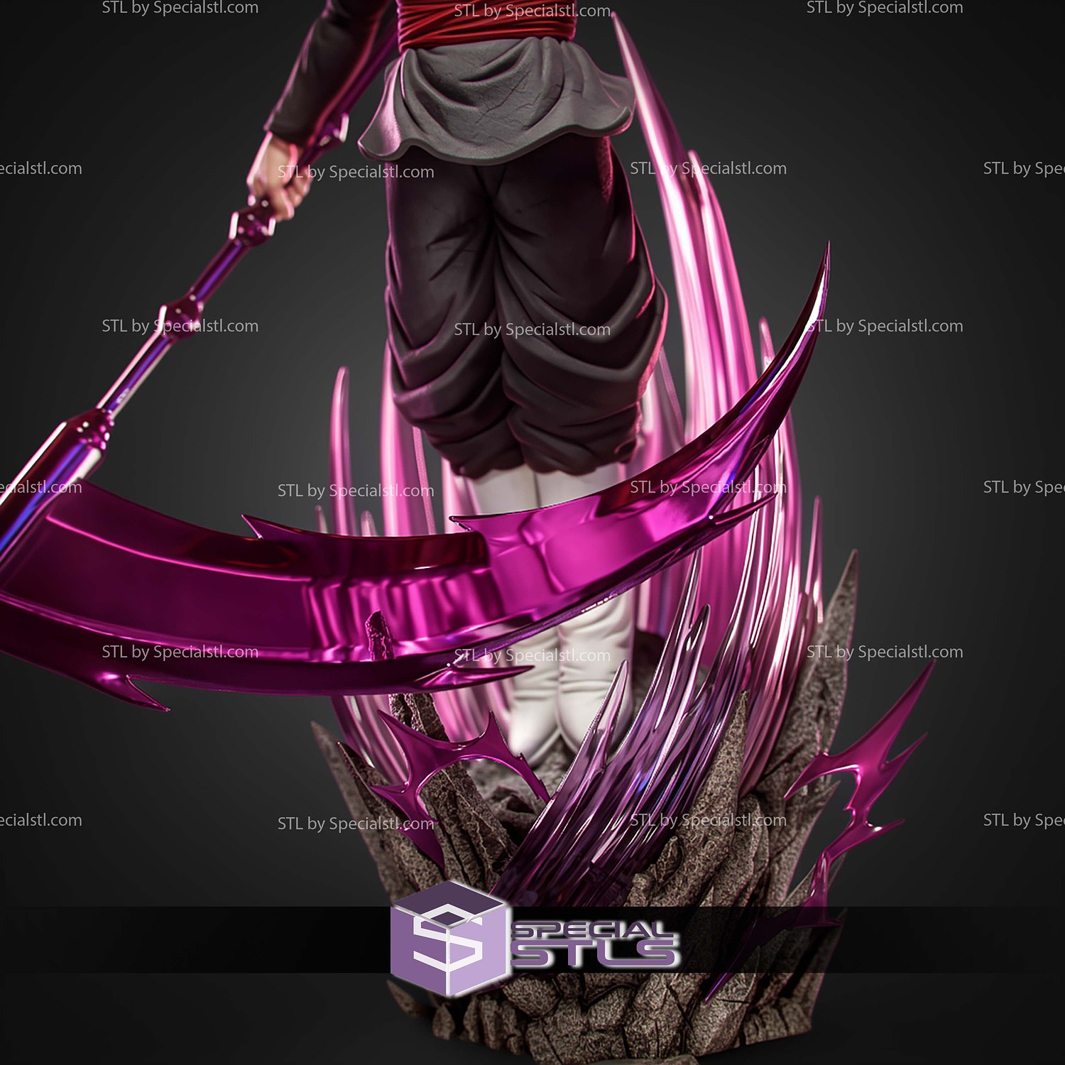 Goku Black Rose 335mm STL Files 3D Model — view 6